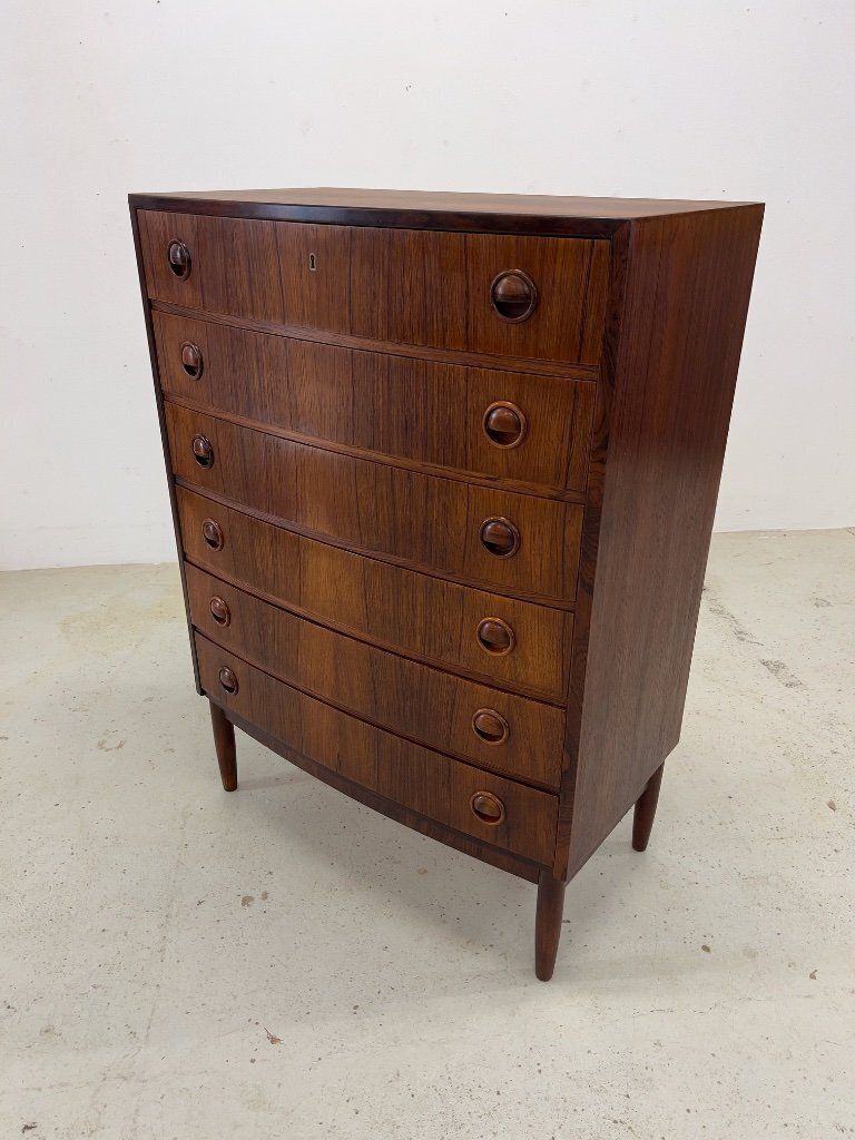 Rosewood Bowed Chest Of Drawers By Kai Kristiansen photo Furniture