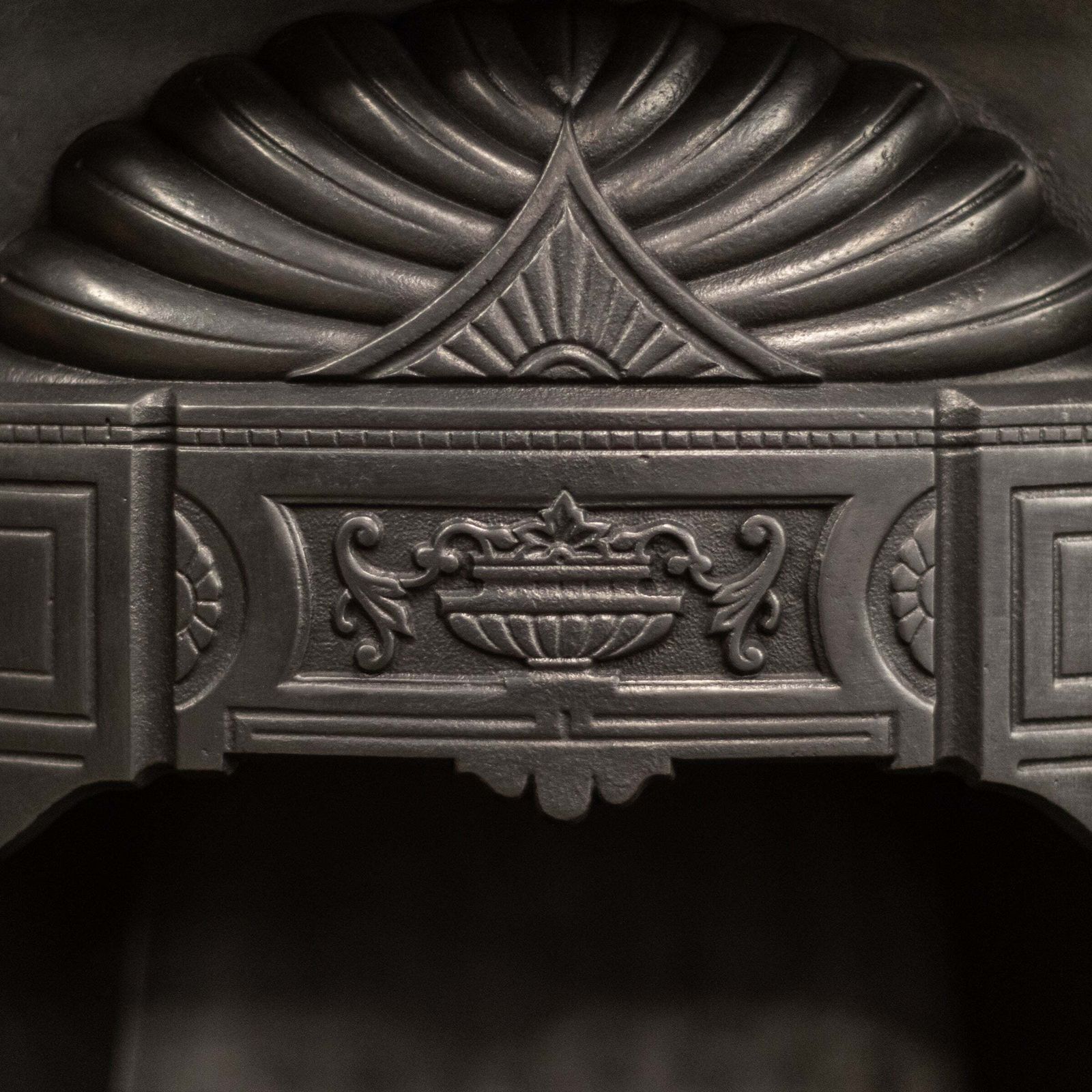 Antique Art Nouveau Combination Fireplace With Green & Red Tiles photo for sale