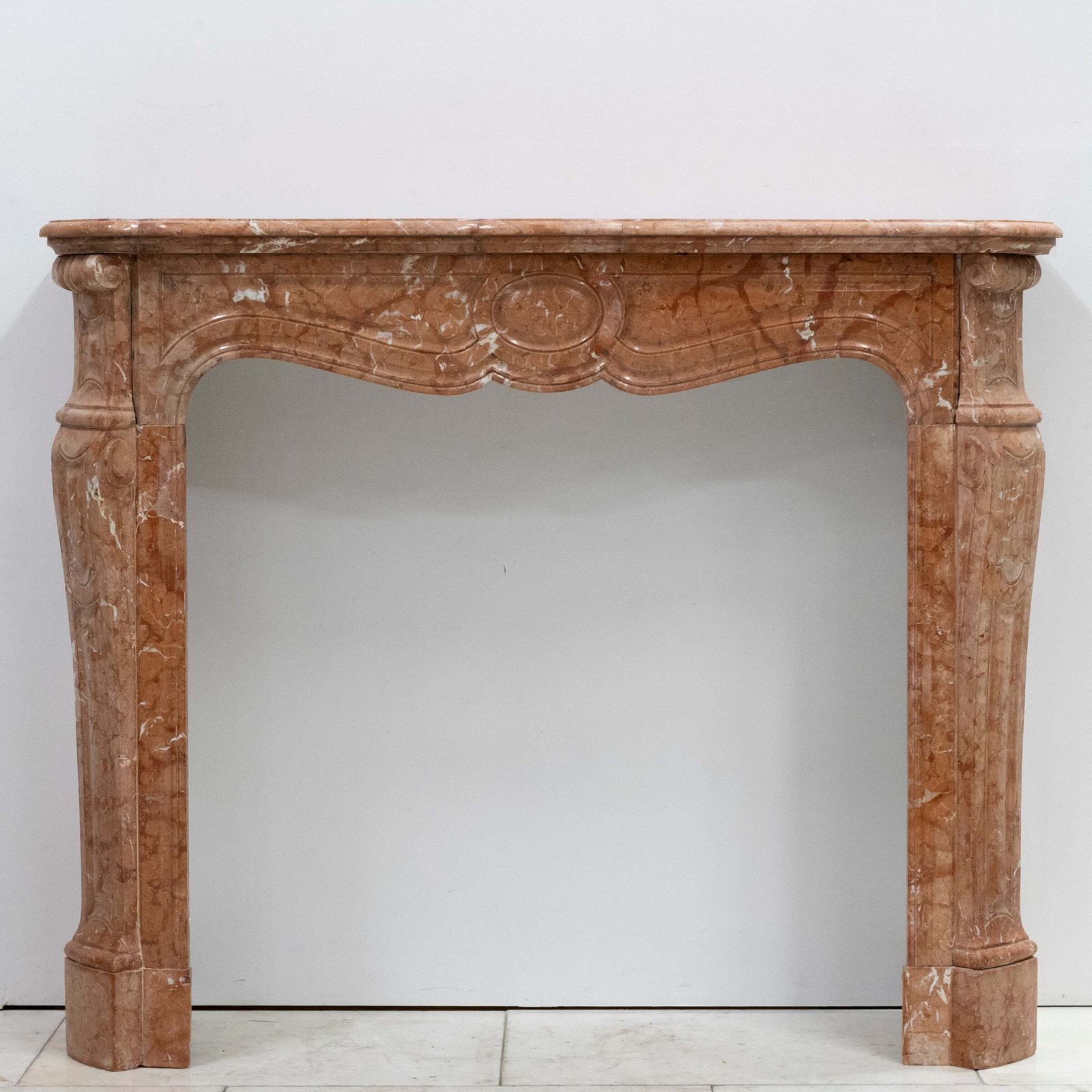 Antique French Style Louis Pompadour Rouge Marble Fireplace photo Home Fixtures