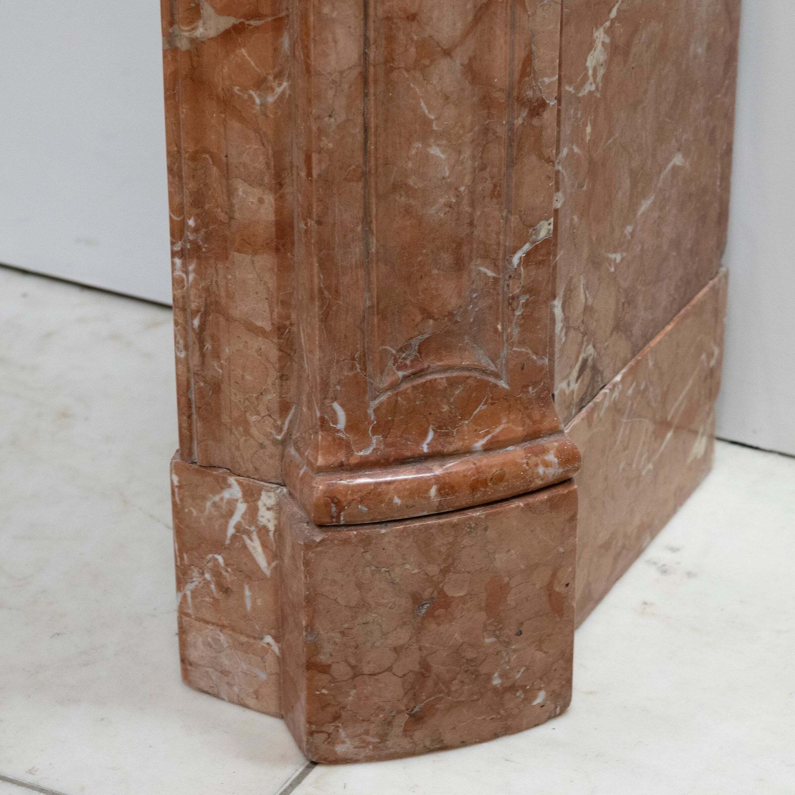 Antique French Style Louis Pompadour Rouge Marble Fireplace photo vinterior