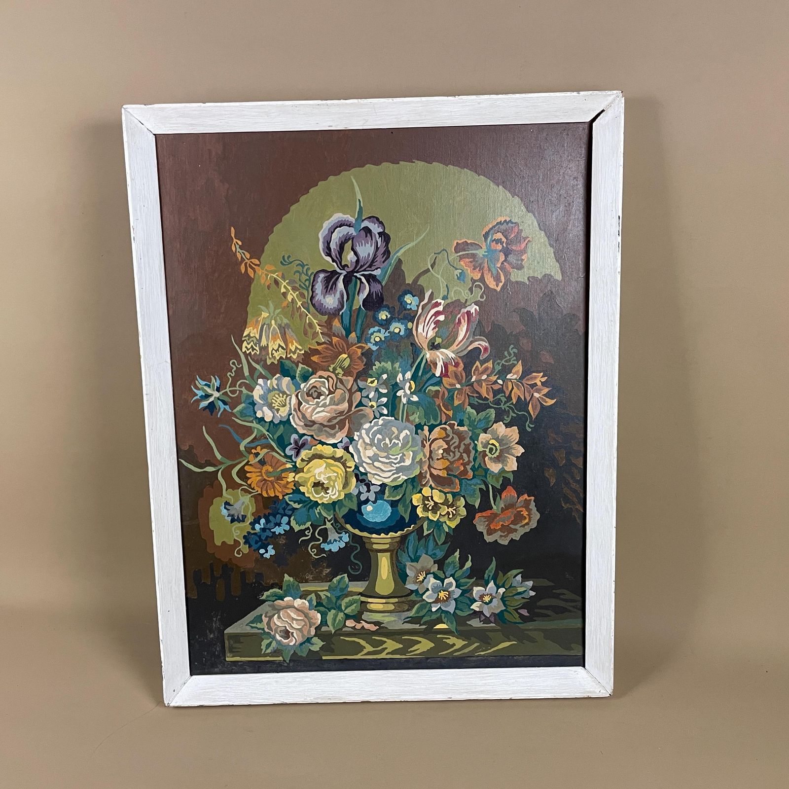 Vintage Framed Floral Oil Painting Pink Flowers Still Life Wood Frame Wall Hanging Painted Art Original Rectangle Portrait K. Casebourne photo buy