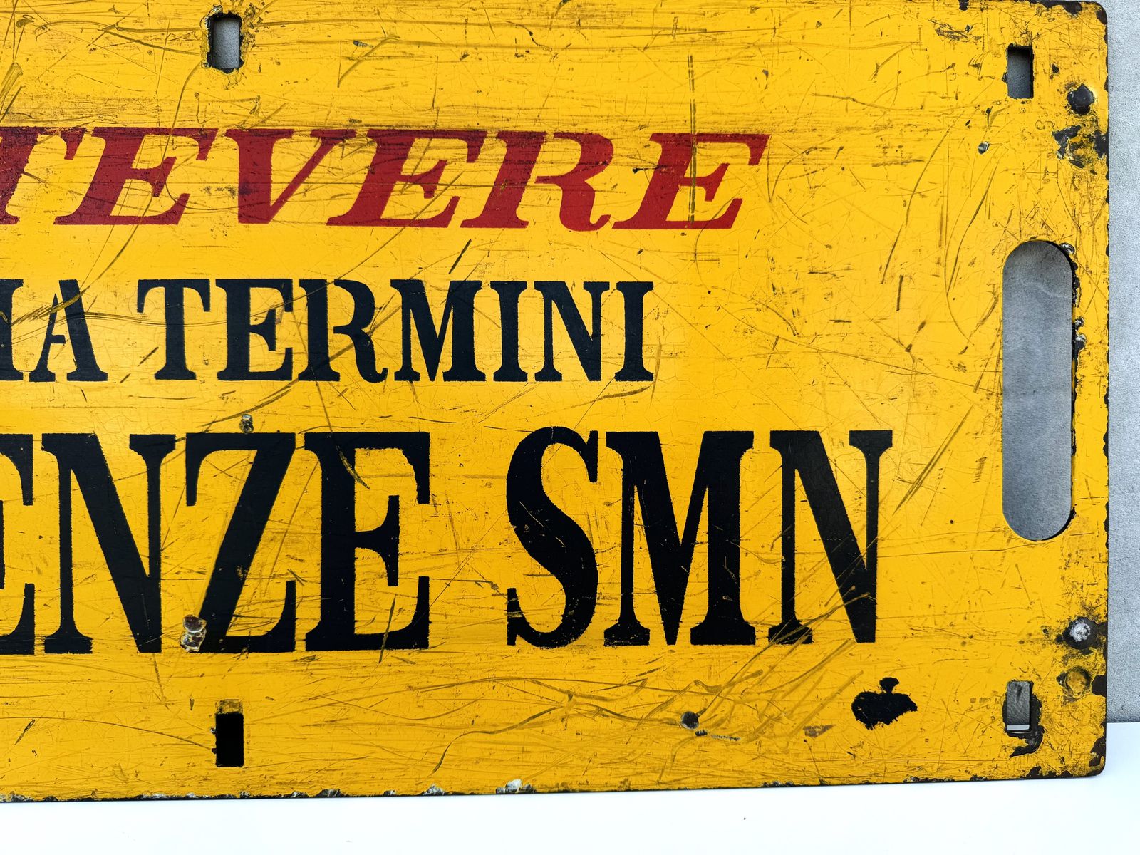 Home Decor Vintage Italian Train Route Sign, Double Sided Metal Plaque, Roma Termini To Firenze, Collectible Railway Memorabilia photo