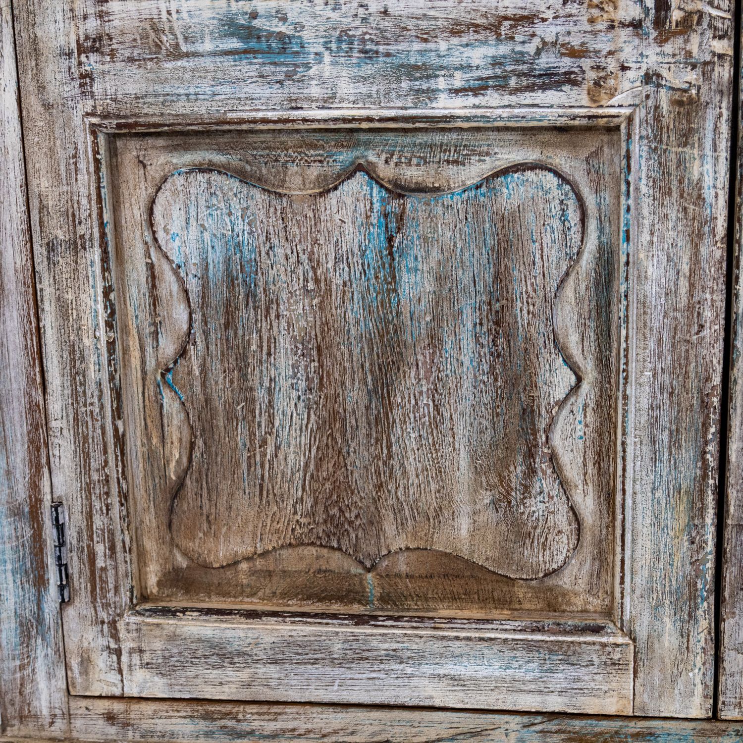 Indian Wooden Almirah With Iron Bar Fronts Ra 31 photo for sale