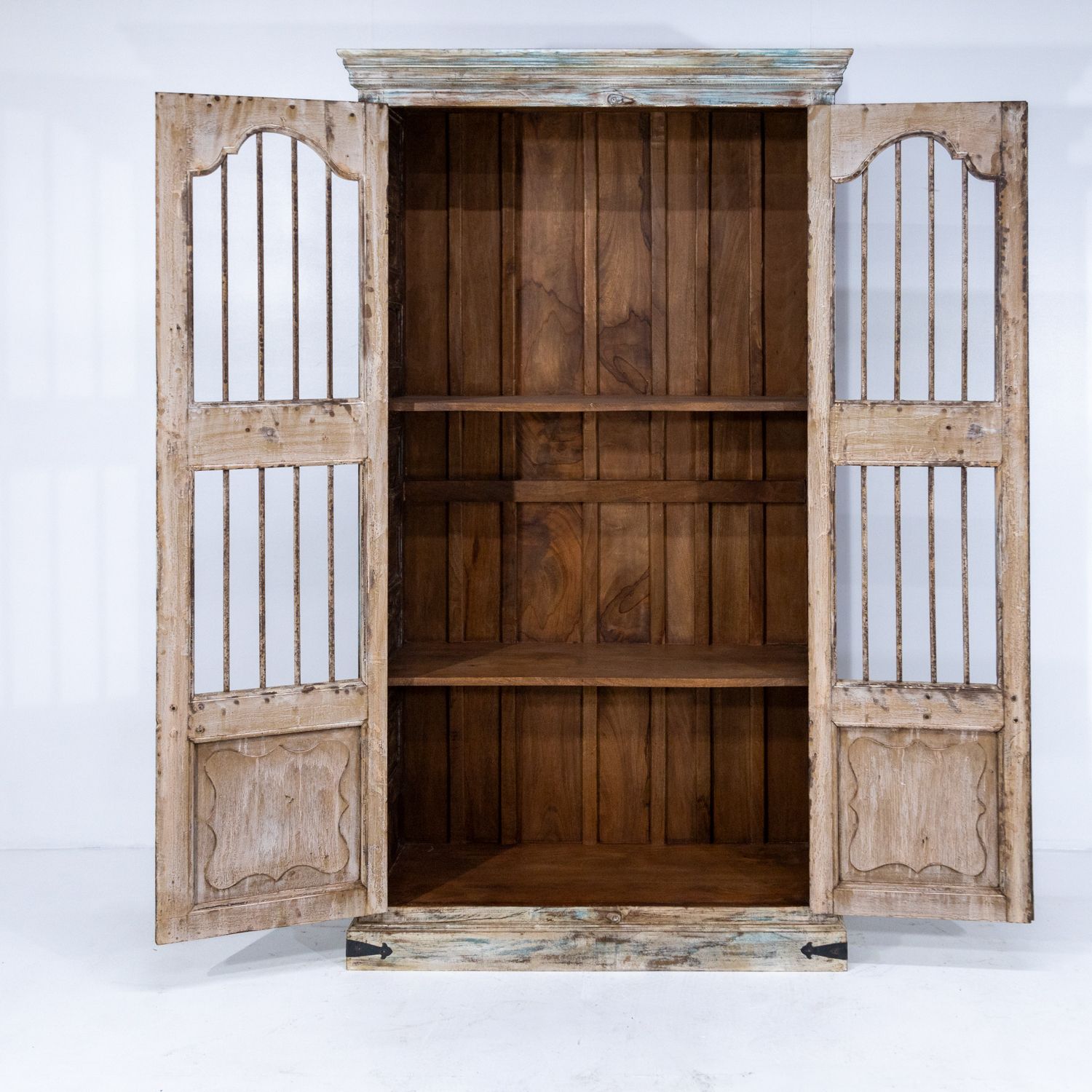 Indian Wooden Almirah With Iron Bar Fronts Ra 31 photo 865.0