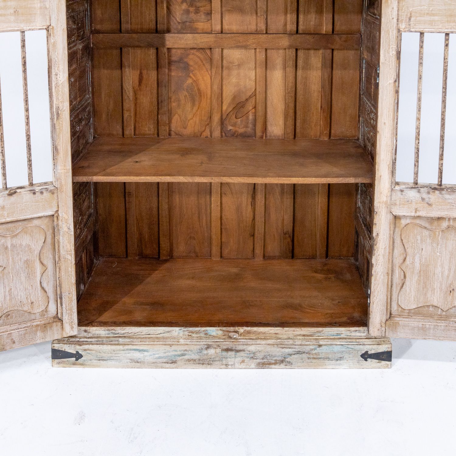 Indian Wooden Almirah With Iron Bar Fronts Ra 31 photo vinterior
