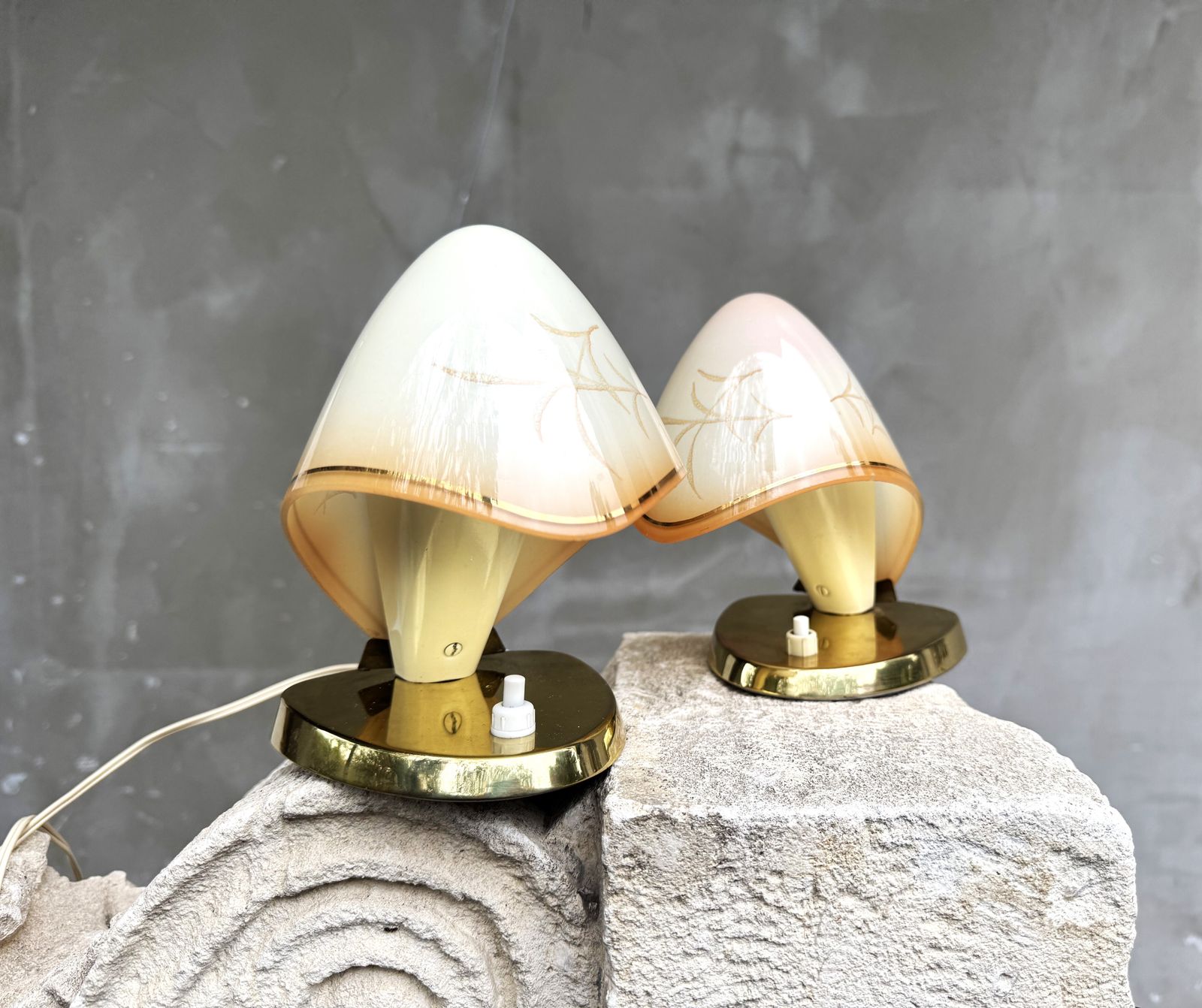 Pair Of Mid Century Table Lamps By Rupert Nikoll, Austria 1950s – Brass & Glass Lighting Design photo furniture