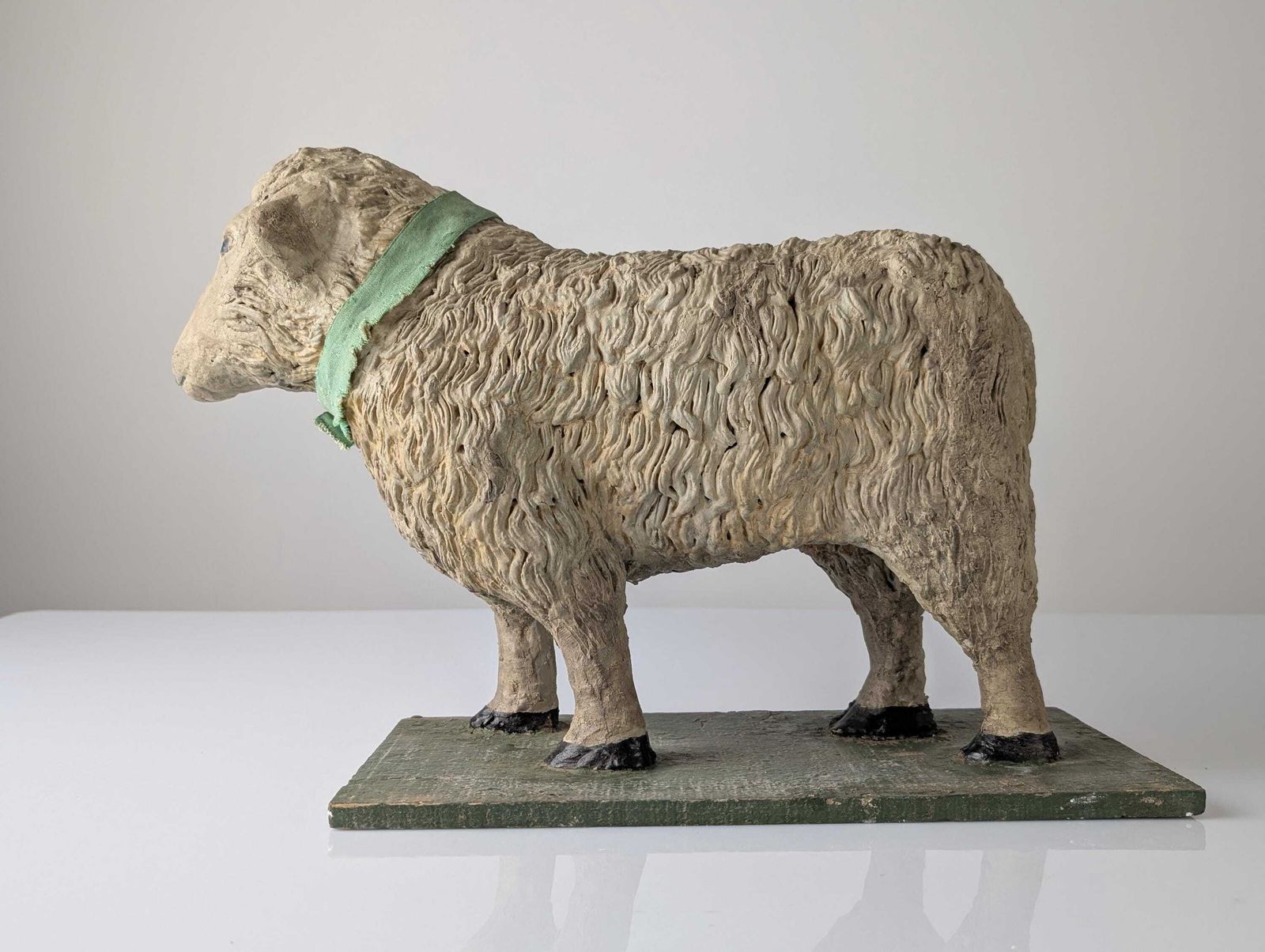 photo for sale Pair Of Large Stucco Sheep, Early 20th Century, Folk Art