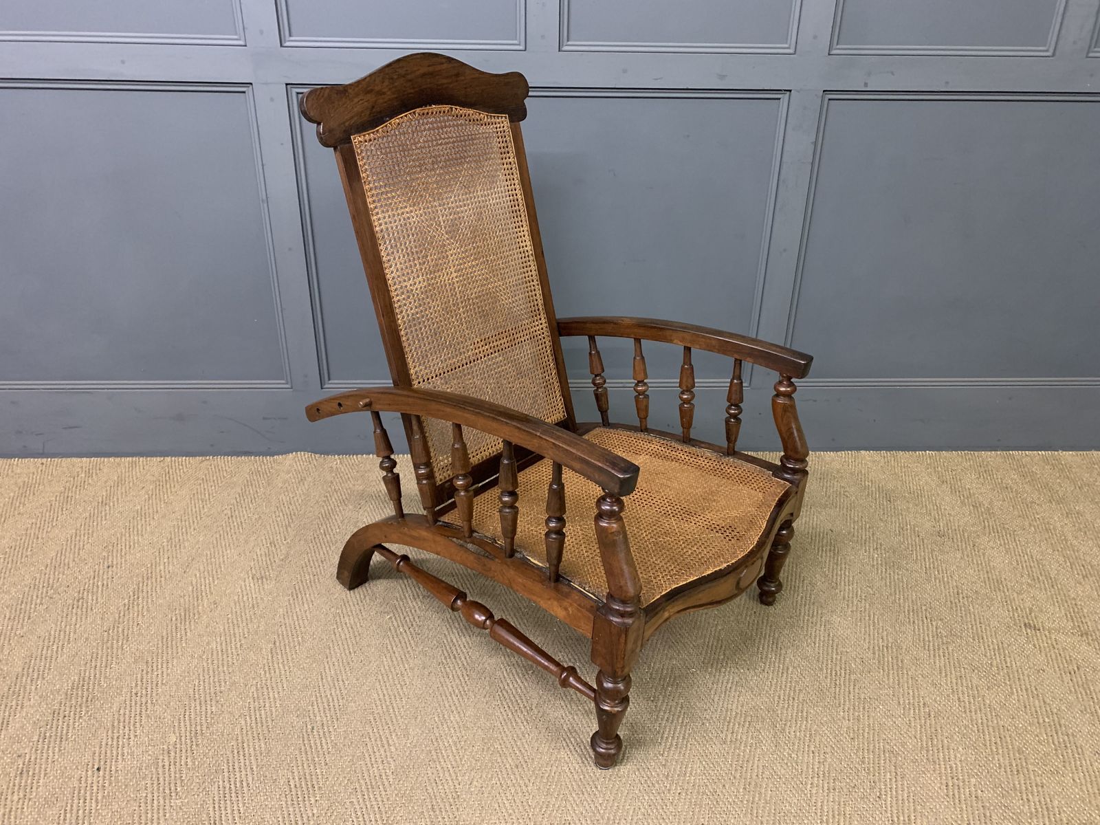 Furniture 19th Century Colonial Reclining Plantation Chair photo