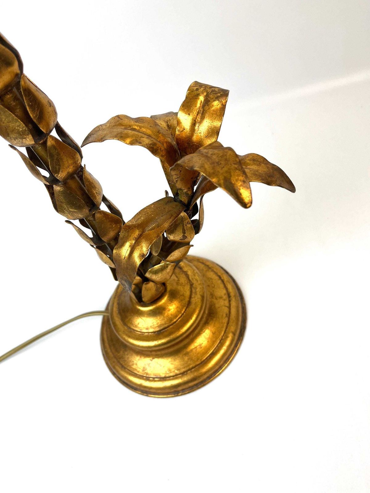 Rare Hollywood Regency Mid Century Gilt Metal Palm Tree Table Lamp By Hans Kögl Germany photo furniture