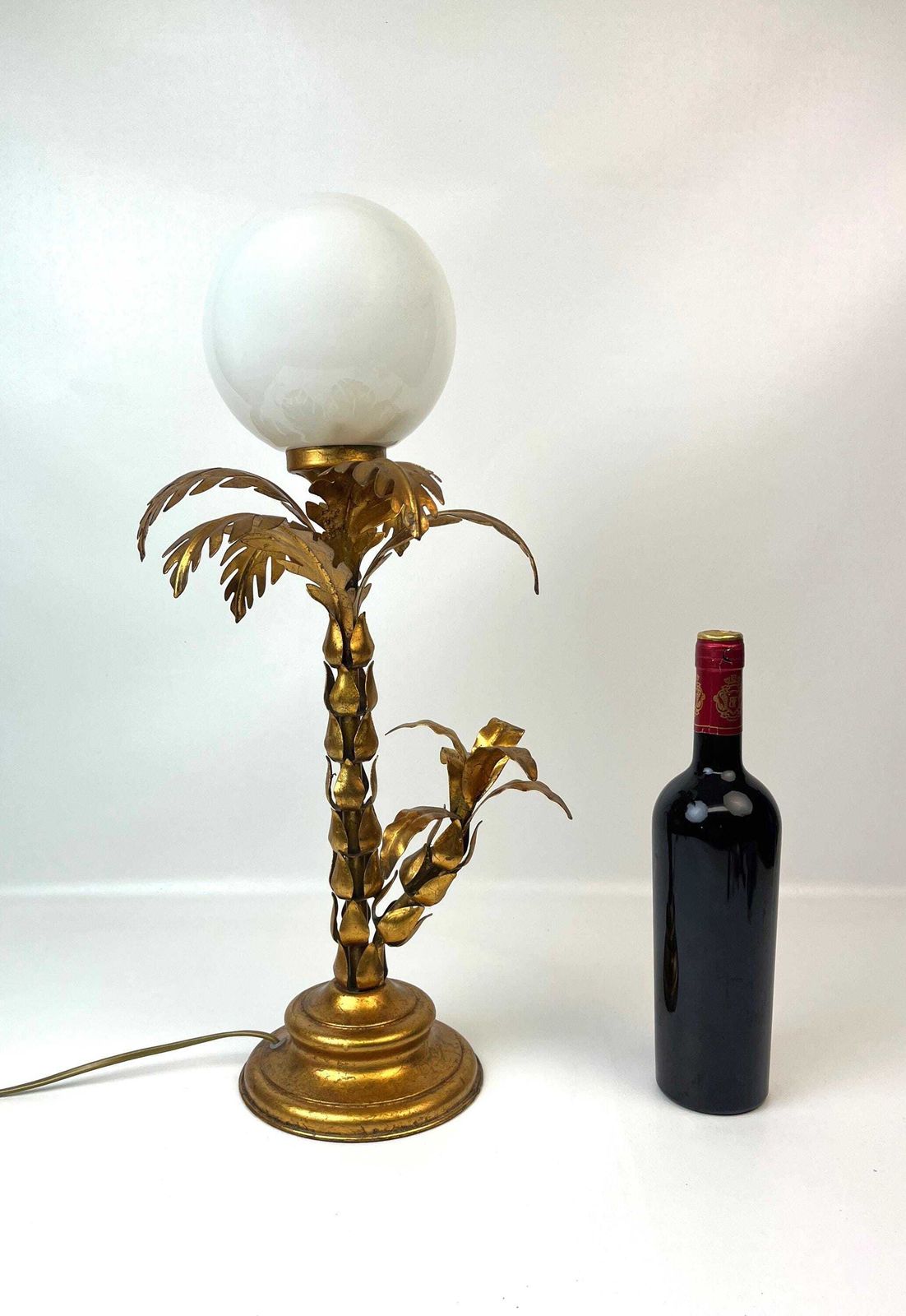 photo furniture Rare Hollywood Regency Mid Century Gilt Metal Palm Tree Table Lamp By Hans Kögl Germany
