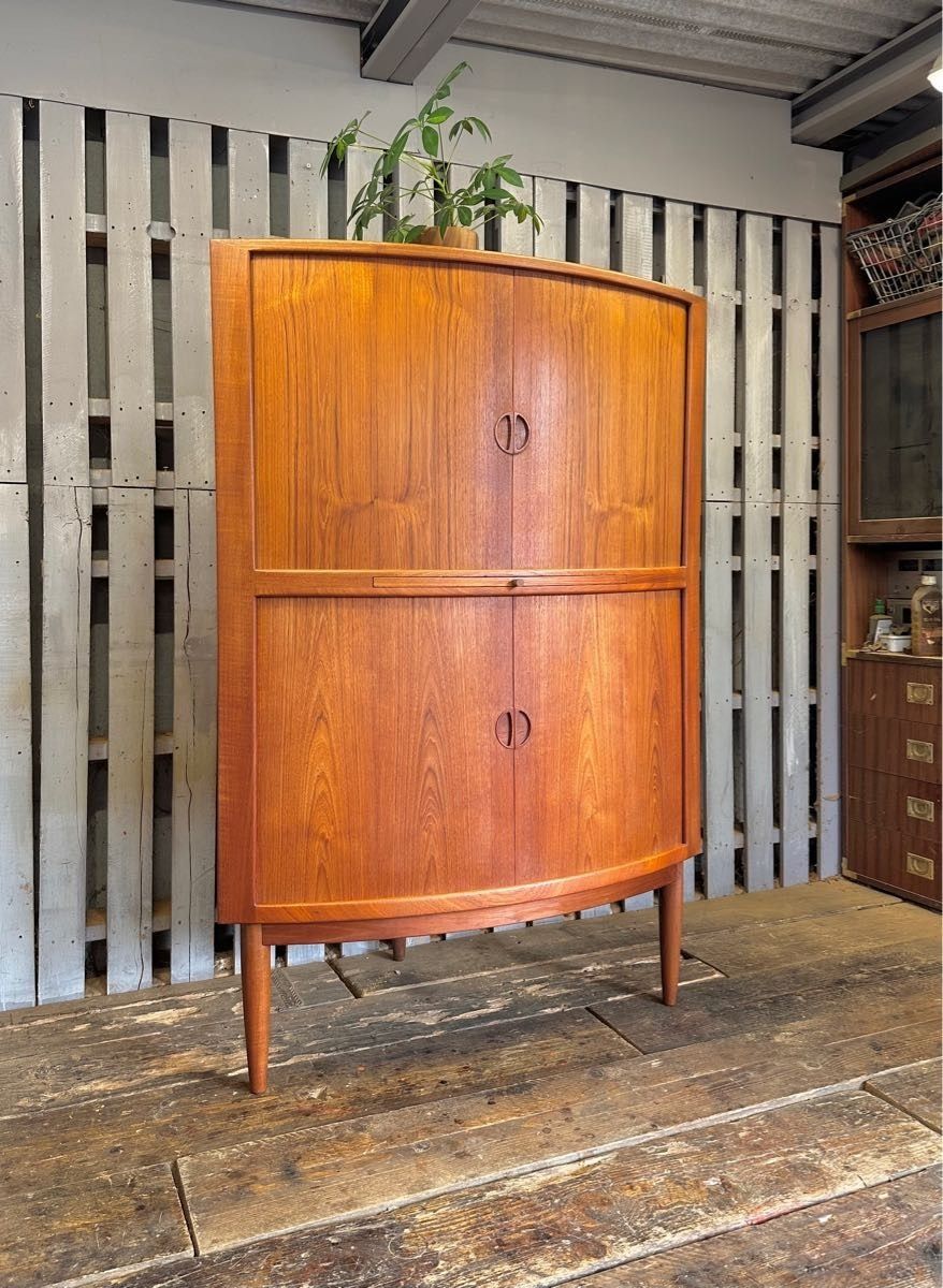 photo for sale Johannes Anderson Large Danish Teak Corner Drinks / Cocktail Cabinet