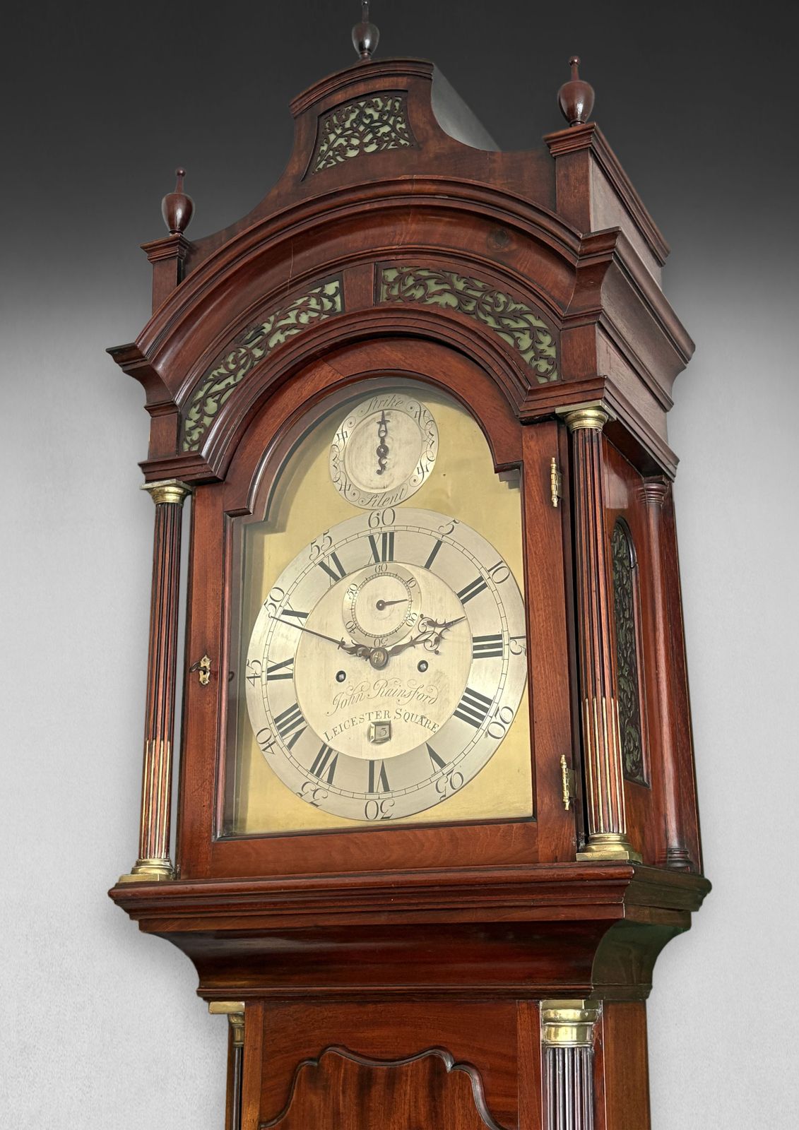 A Fine Mahogany Longcase Clock By John Rainsford Leicester Square, London photo 22500.0