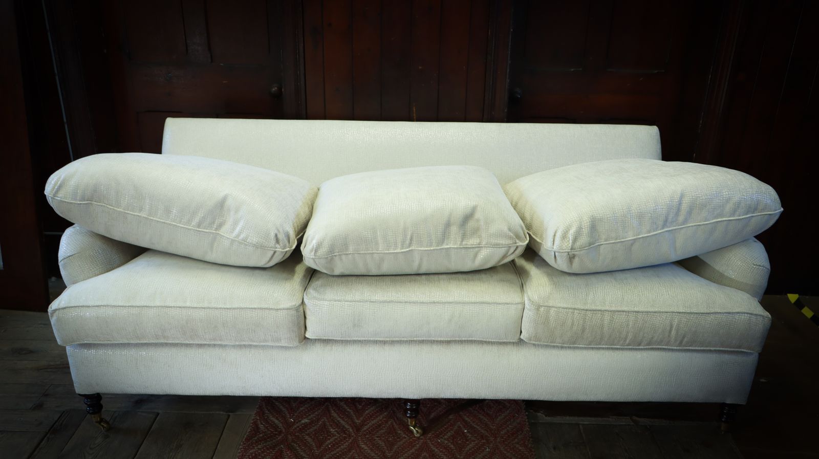 Furniture George Smith Standard Arm Cushion Back 3 Seater Kravat Linen Silk Rrp£10000 photo