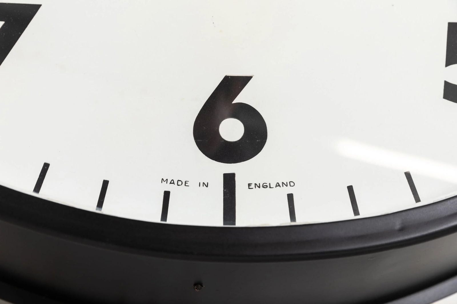 Huge 30" Black Gents Of Leicester Factory Wall Clock photo vinterior