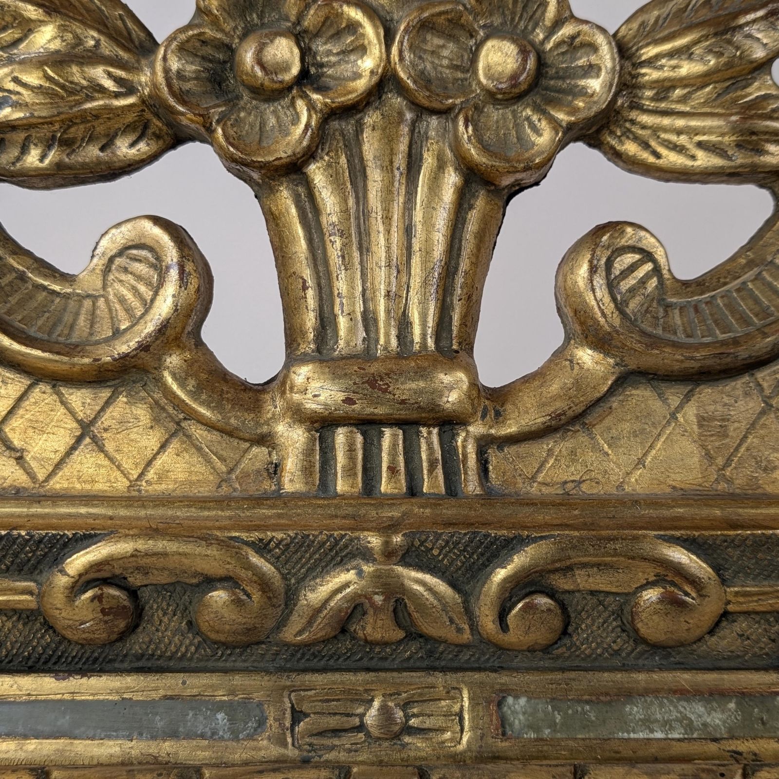 Italian Florentine Giltwood Mid Century Rococo Style Wall Accent Mirror, Ornate Gold Tabernacle Hollywood Regency Frame From Italy photo vinterior