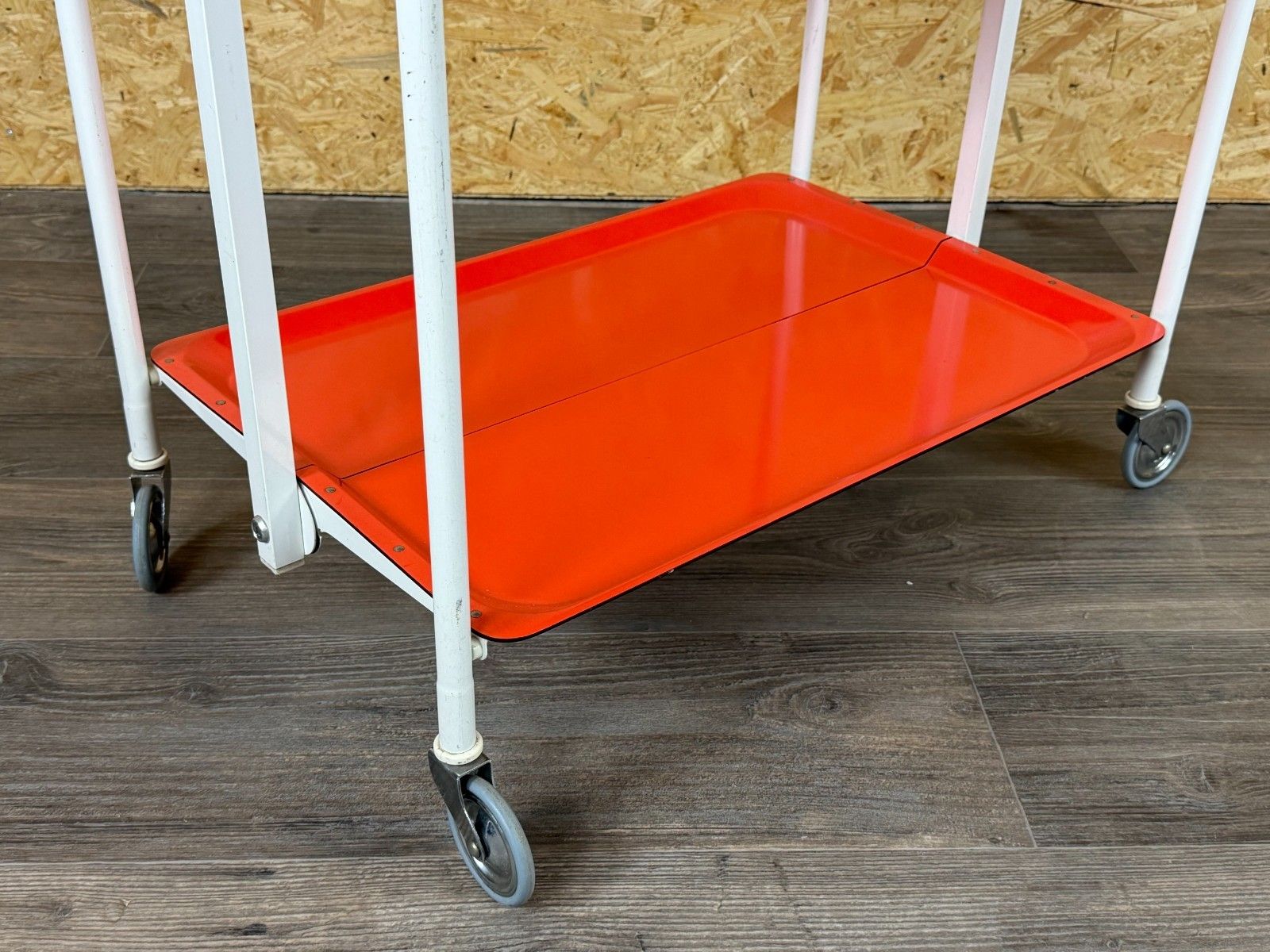 60s 70s Serving Trolley Dinette Side Table Orange Space Age Design photo Furniture