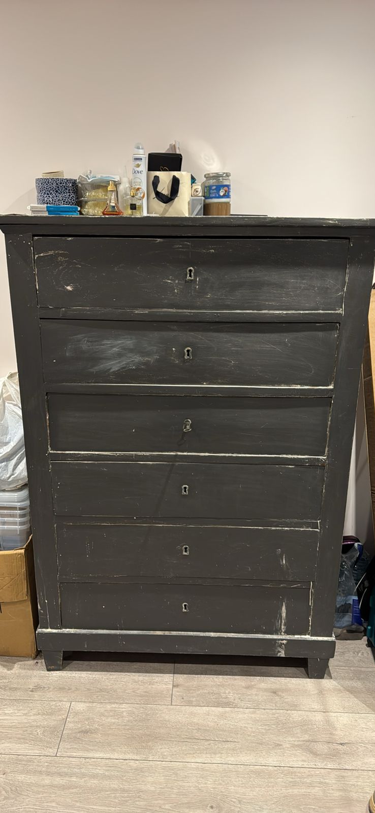 Victorian Chest Of Drawers   Solid Wood, Painted Black photo for sale