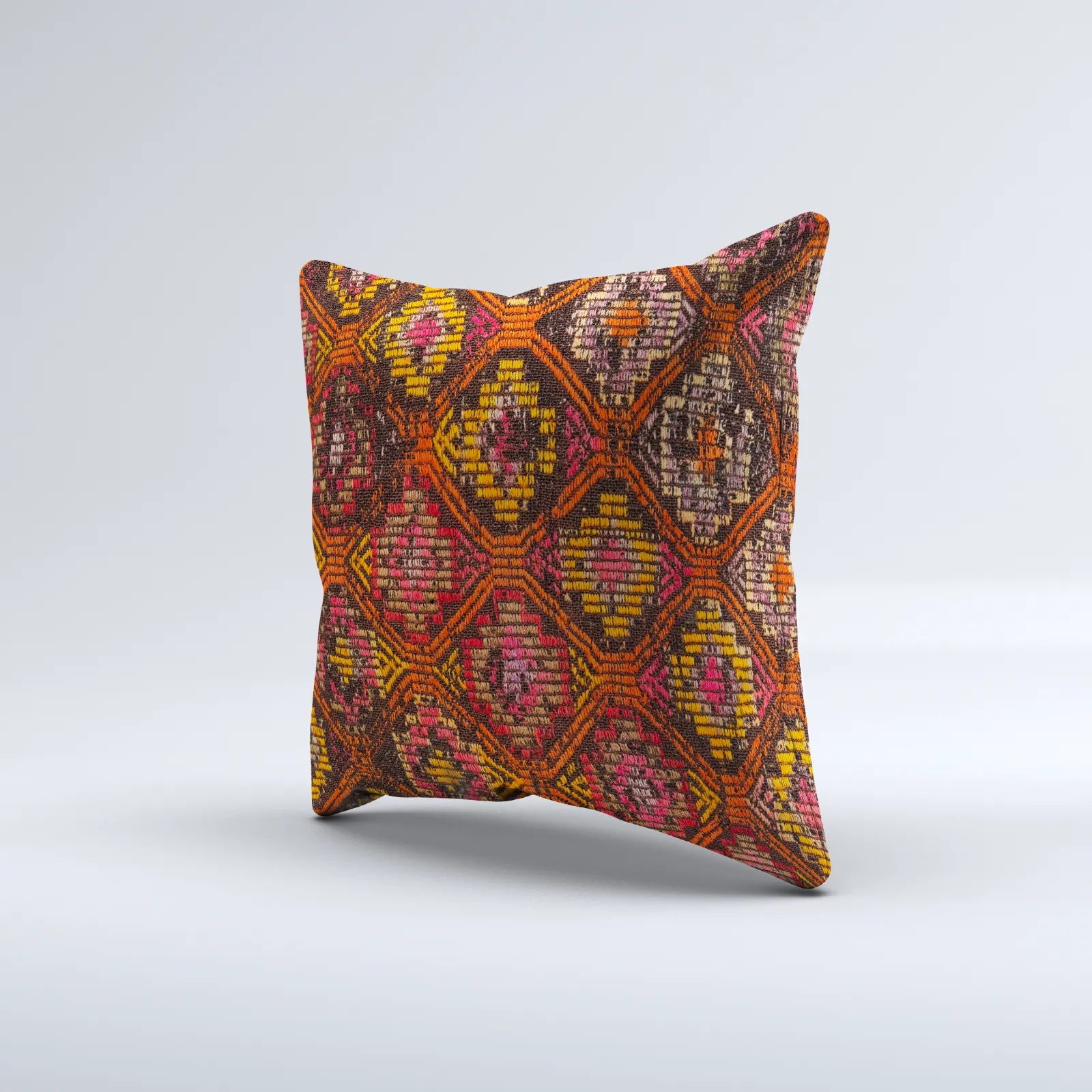 Kilim Cushion Cover 60x60 Cm Square Wool Large Pillowcase Vintage Turkish 66582 photo furniture