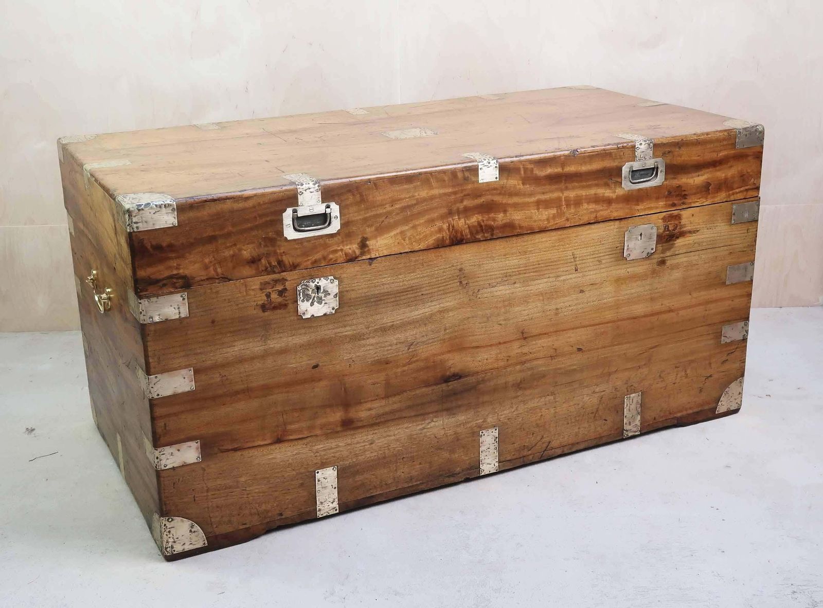 Large Antique Camphor Wood Trunk, Hong Kong, 19th Century photo furniture