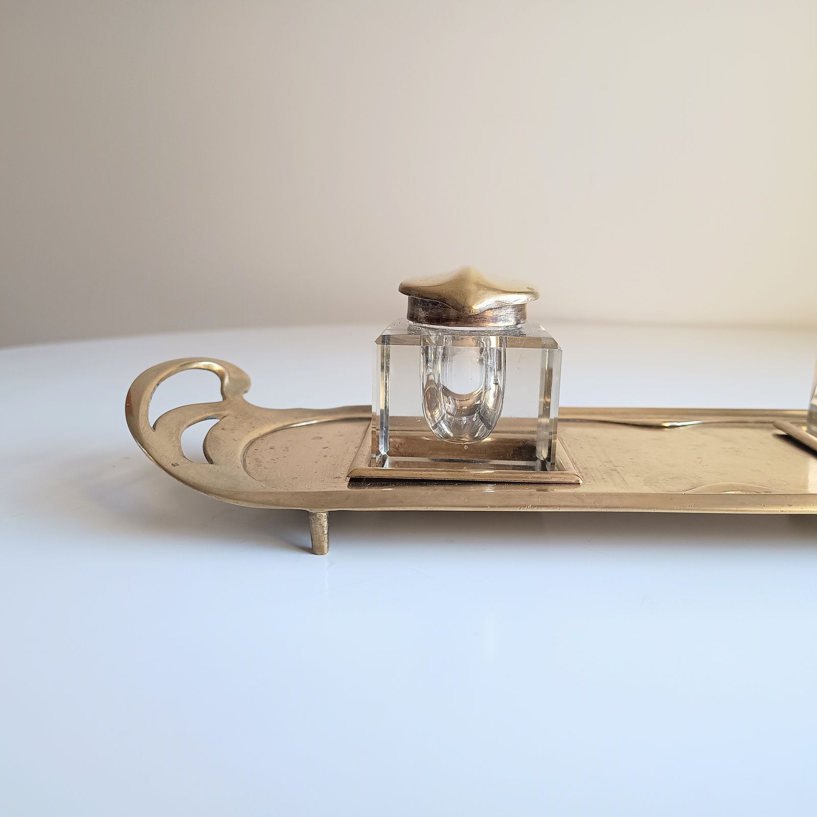 Art Nouveau Inkwells Set: Geschutzt 1902, Schlenker And Kienzle photo vinterior