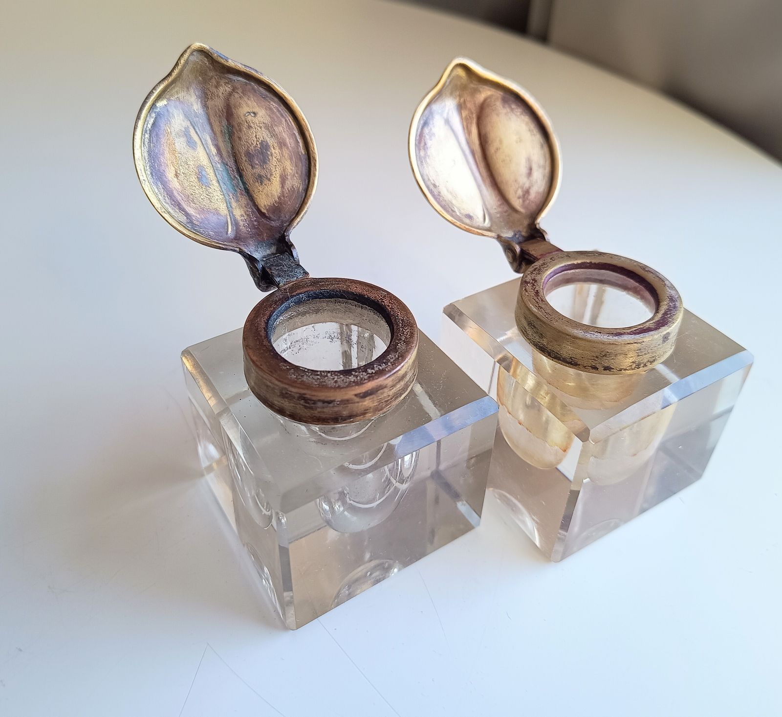 photo furniture Art Nouveau Inkwells Set: Geschutzt 1902, Schlenker And Kienzle