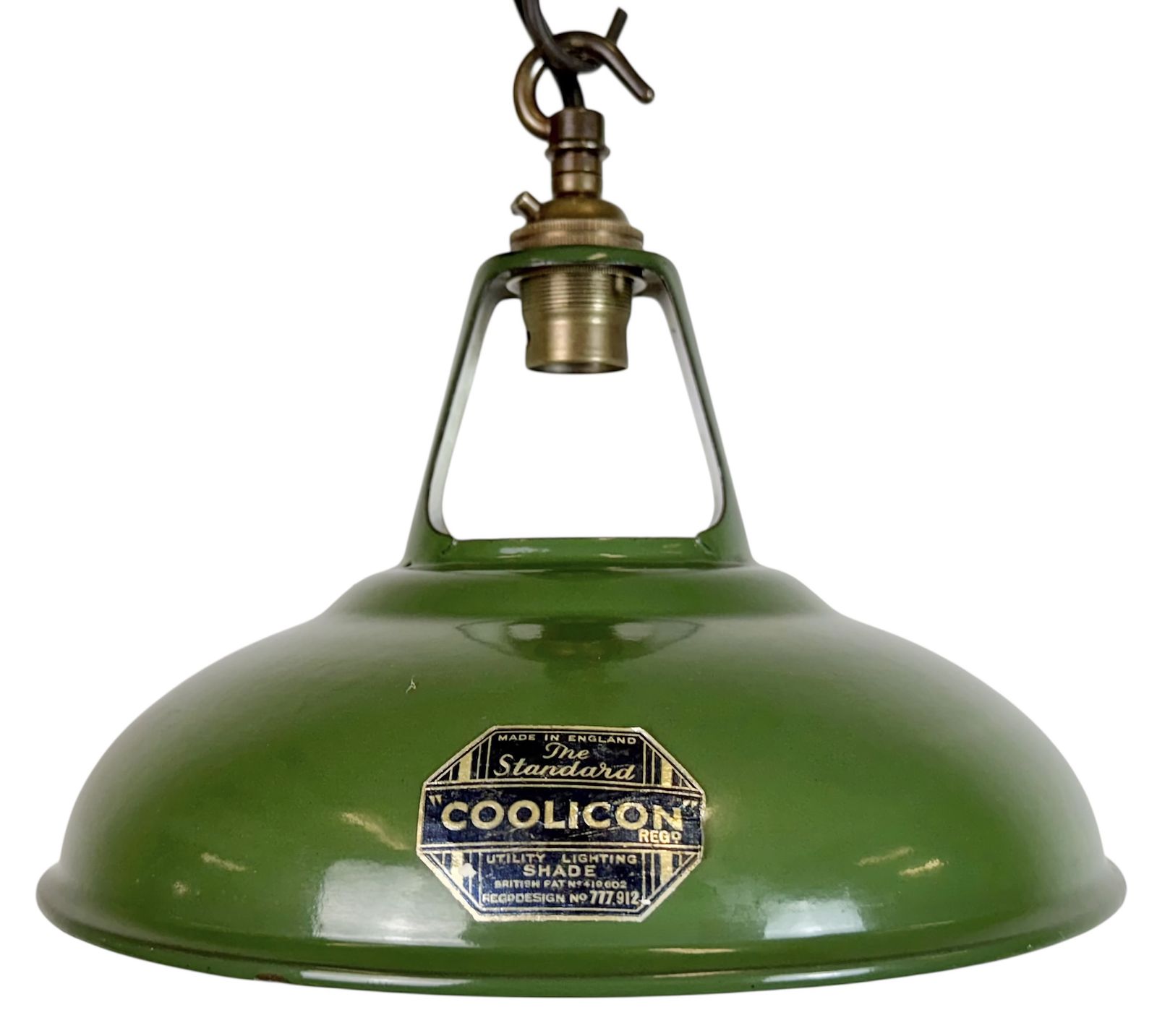 Industrial Green Enamel Factory Pendant Lamp From Coolicon, 1950s