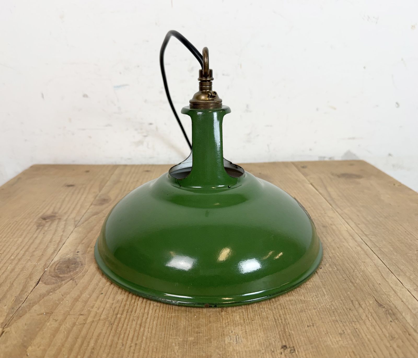 219.0 Industrial Green Enamel Factory Pendant Lamp From Coolicon, 1950s photo