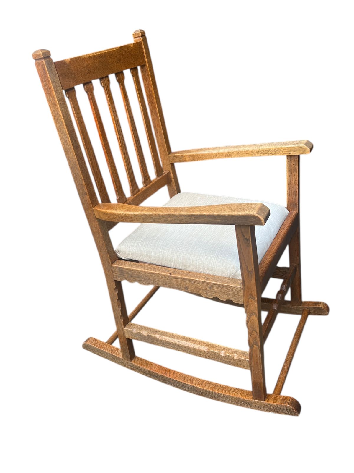 Vintage Cotswold School Mission Style Oak Rocking Chair photo Furniture