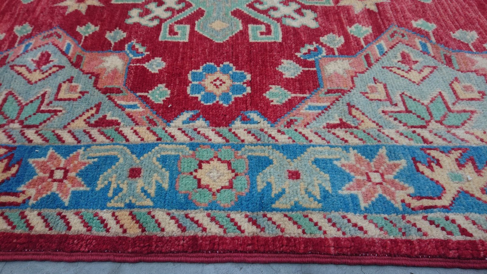 3x5 Kazak Caucasian Red And Blue Living Room Bedroom Rug photo buy