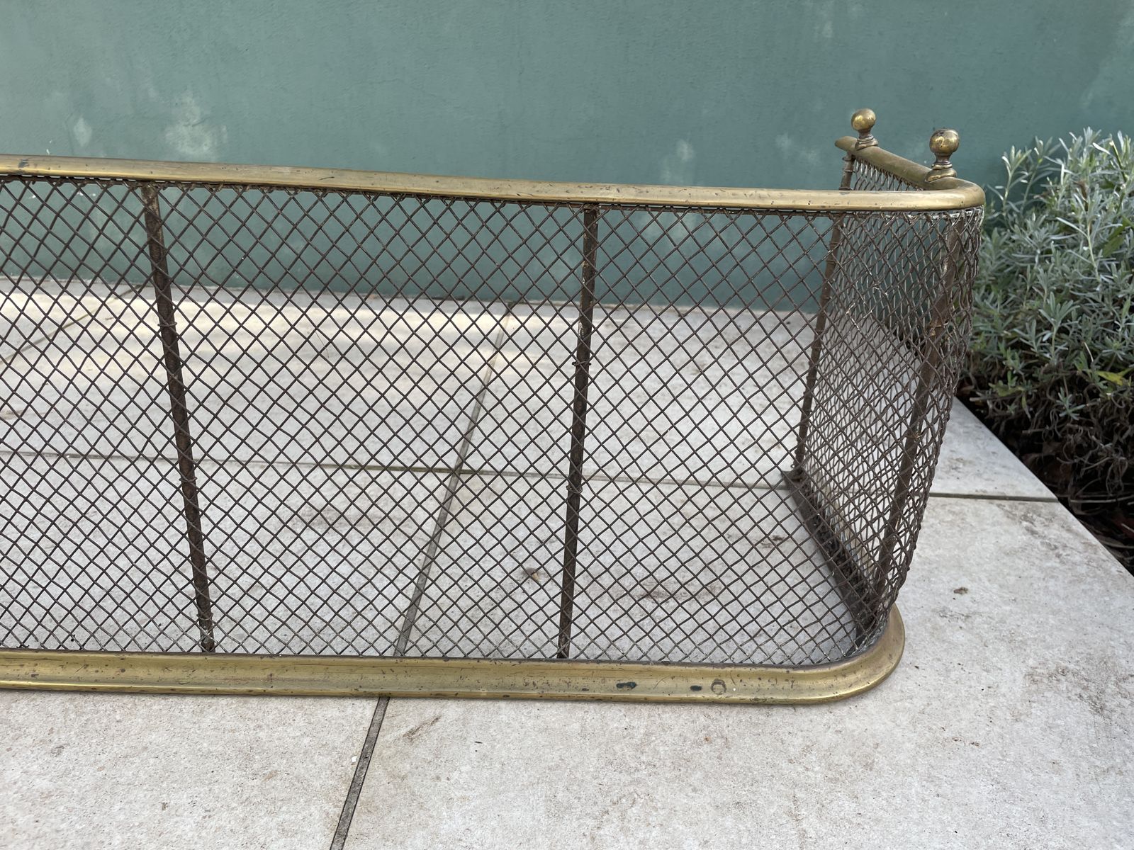 Antique Brass Fireplace Fender Spark Guard Mesh Screen Style Fireside Surround photo Home Fixtures