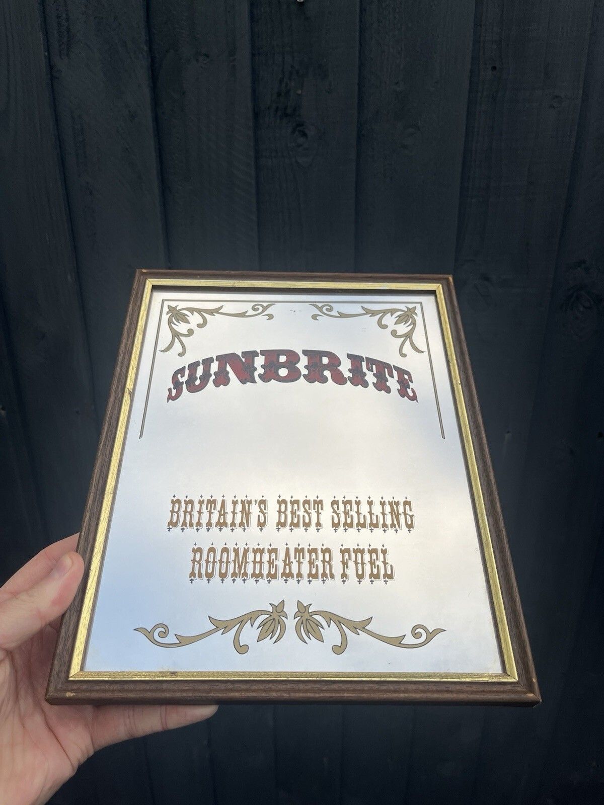Vintage Sunbrite Fuel Advertising Shop Picture Mirror Coal Mining 50's 60s photo 65.0