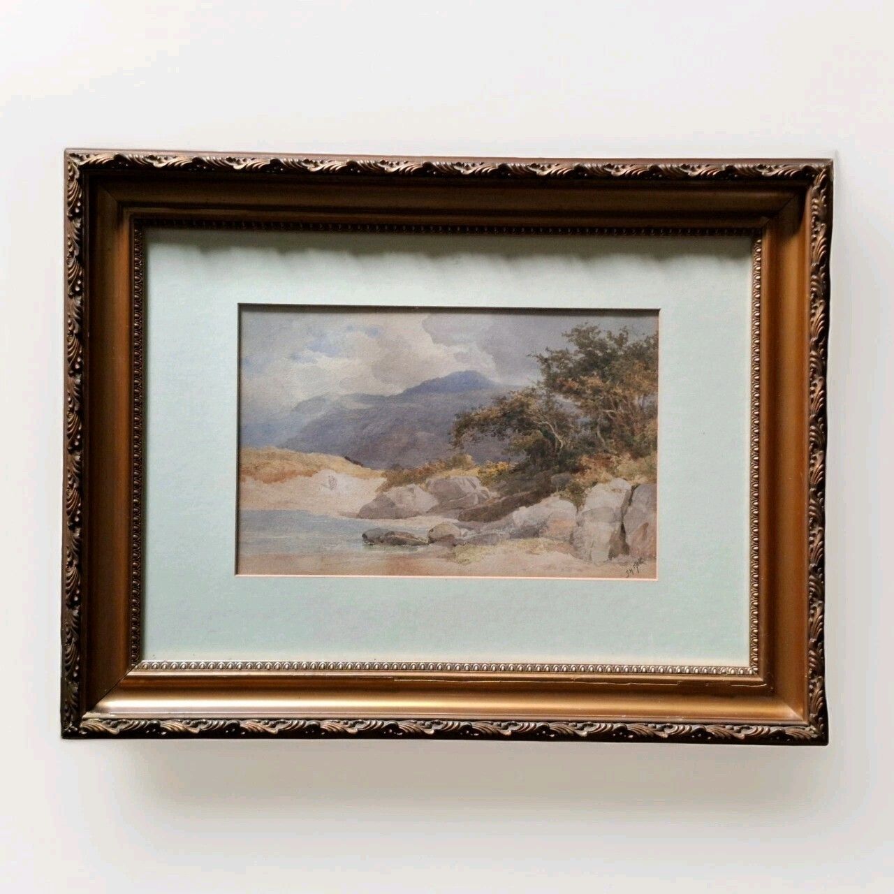 Antique John Henry Mole Watercolour Landscape Beach Mountain Scotland Original