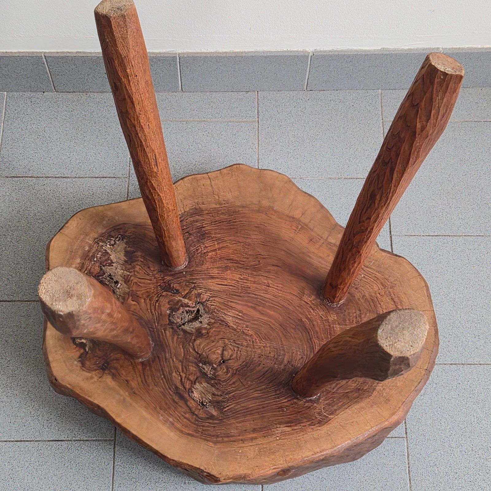 photo furniture 1970 Brutalist Oak Side Coffee Table 70s Dlg Jean Touret Marolles