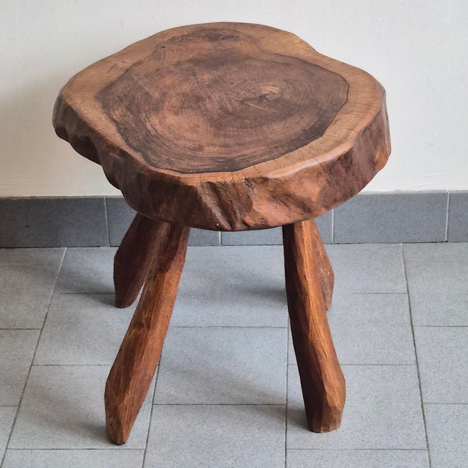 771.0 1970 Brutalist Oak Side Coffee Table 70s Dlg Jean Touret Marolles photo