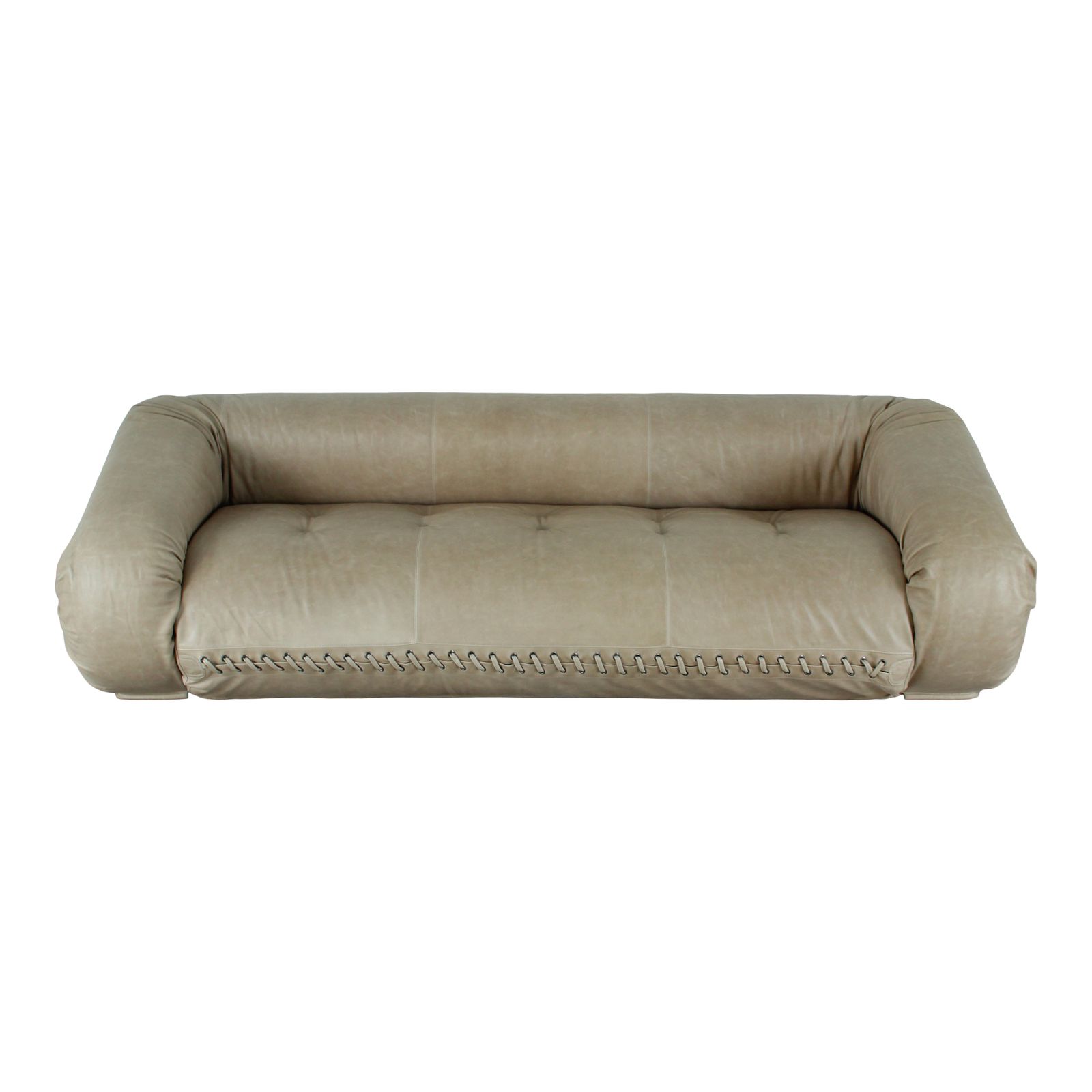 Anfibio Three Seater Sofa By Alessandro Becchi For Giovannetti, 1970s, Restored In Grey Leather