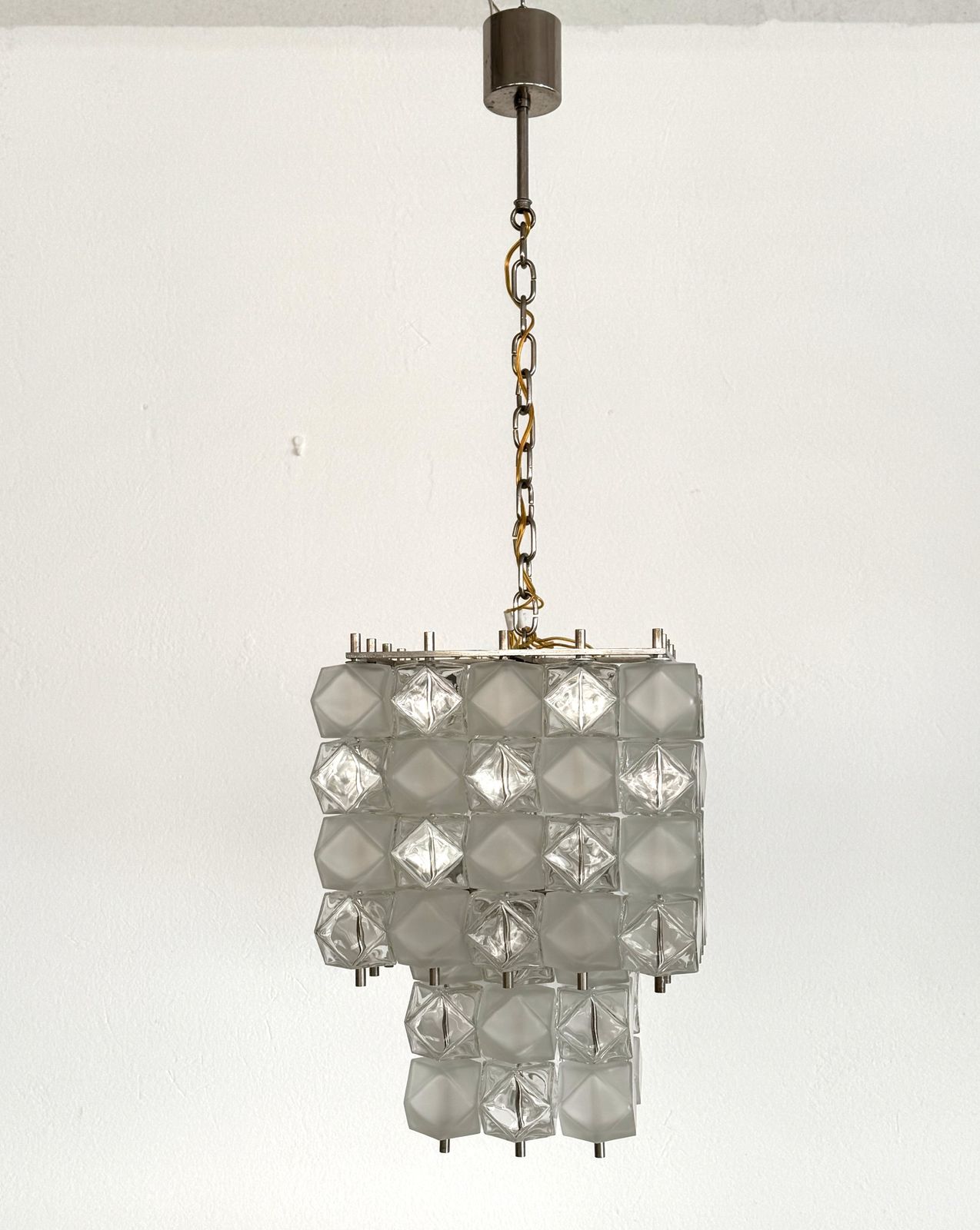photo buy Italian Midcentury Murano Glass Geometric Chandelier By Interlux, 1960s