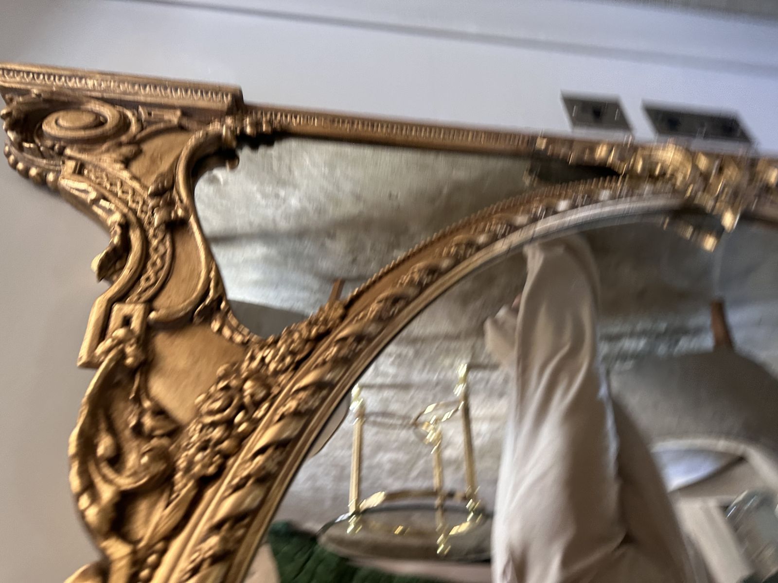 Large Restored Victorian Overmantel Mirror With An Ornate Gilt Frame. photo for sale