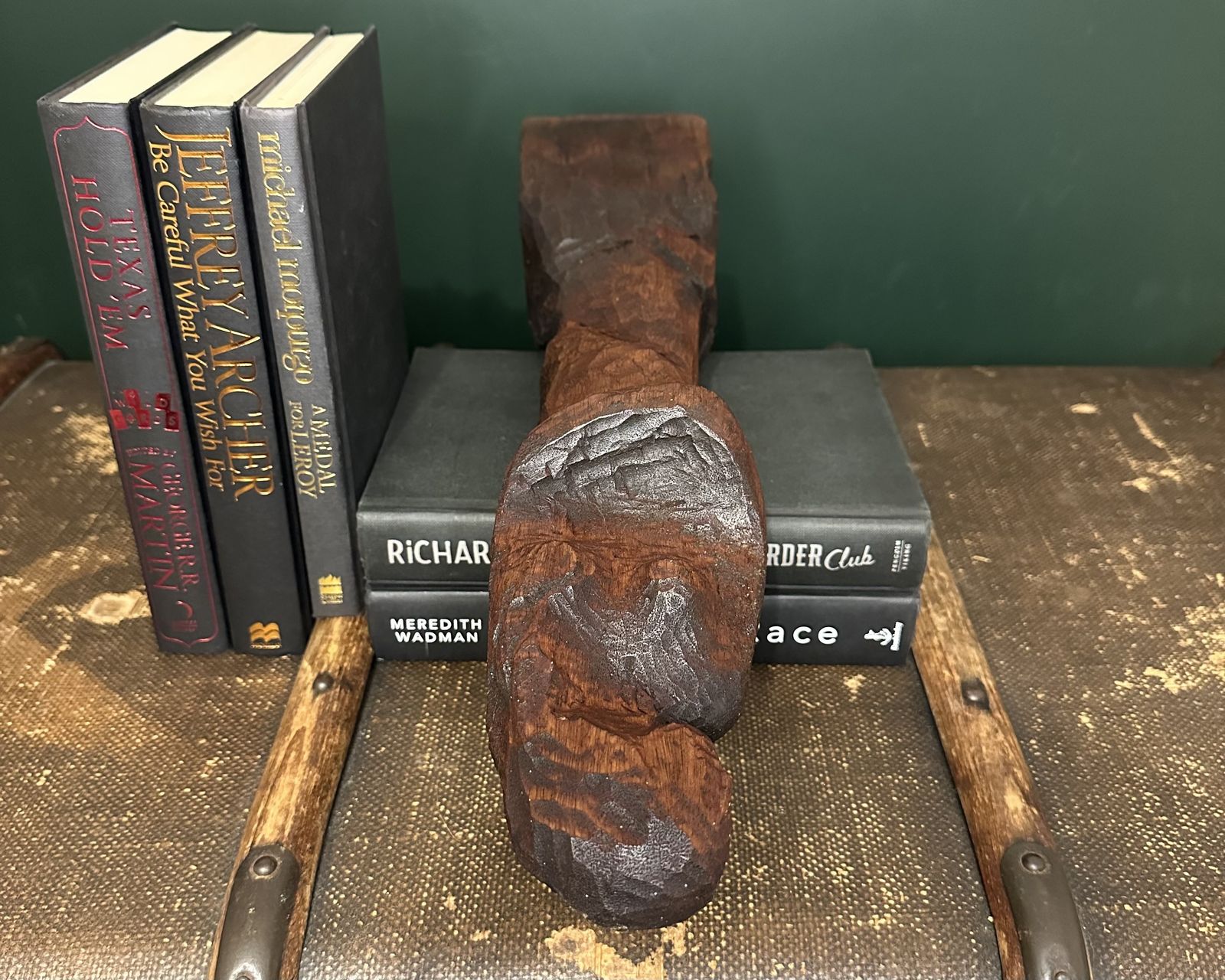 A Hand Carved Wooden Sculpture Depicting A Mermaid photo Art