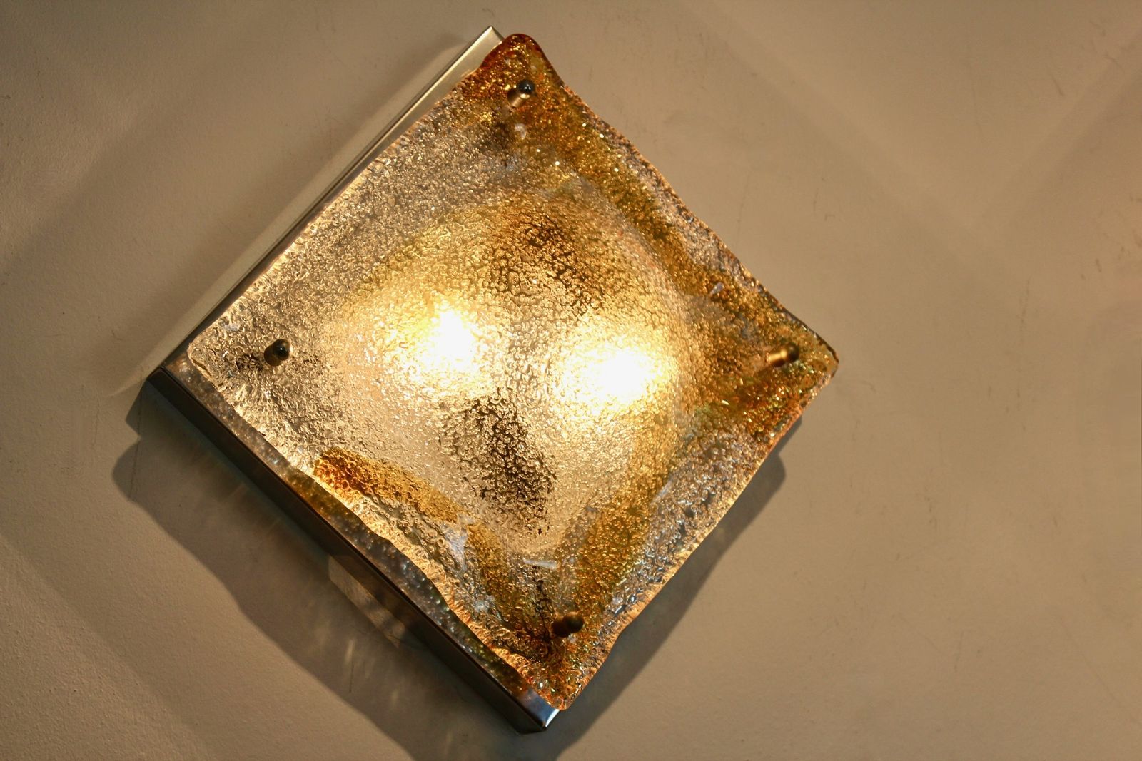 Pair Of Murano Glass Wall Lamps By Toni Zuccheri, Italy, 1970s photo Lighting