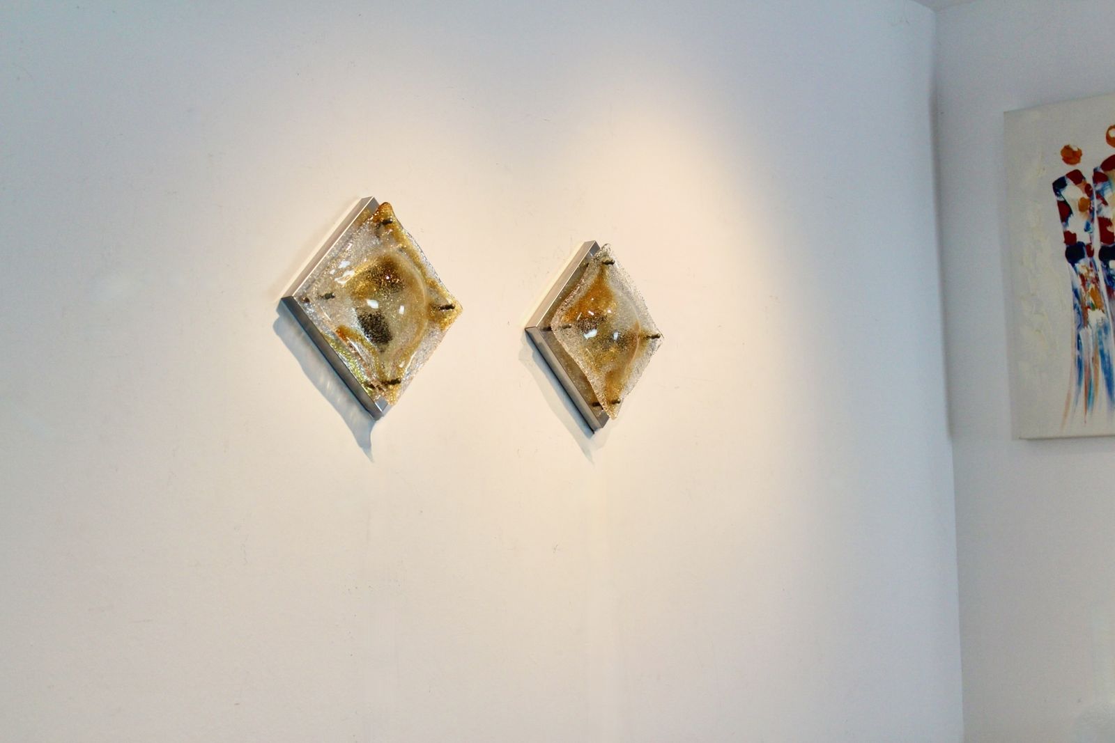 Pair Of Murano Glass Wall Lamps By Toni Zuccheri, Italy, 1970s photo vinterior