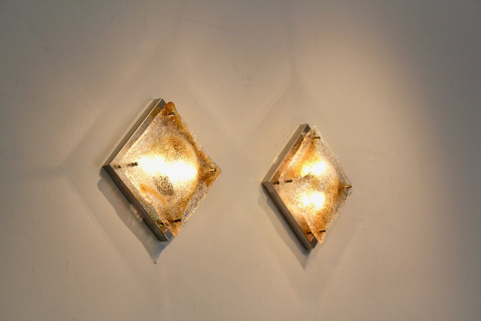 photo furniture Pair Of Murano Glass Wall Lamps By Toni Zuccheri, Italy, 1970s