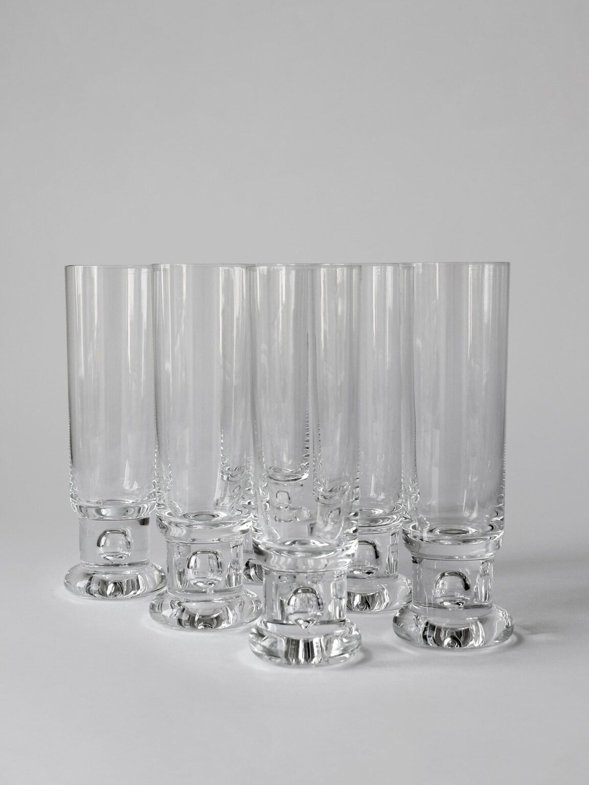 Tapio Wirkkala Bubble Tall Drinking Glasses, Set Of 6, Finland, 1950s