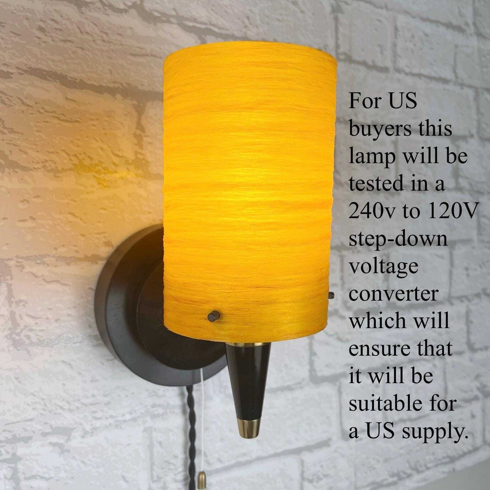 Pair Of Mid Century Wall Lights, Orange And Black. photo buy