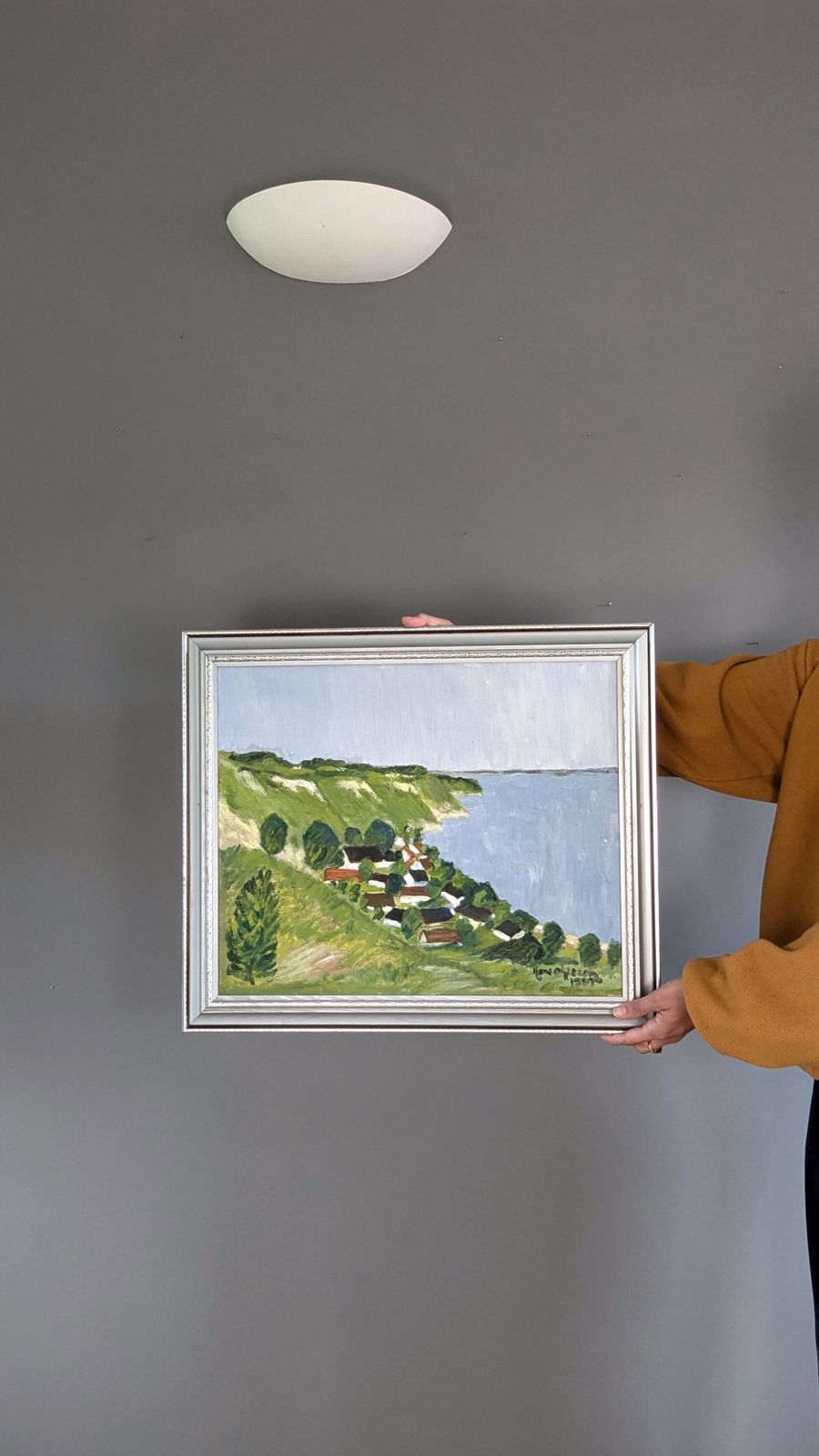 Hillside By The Sea  Oil Painting photo furniture