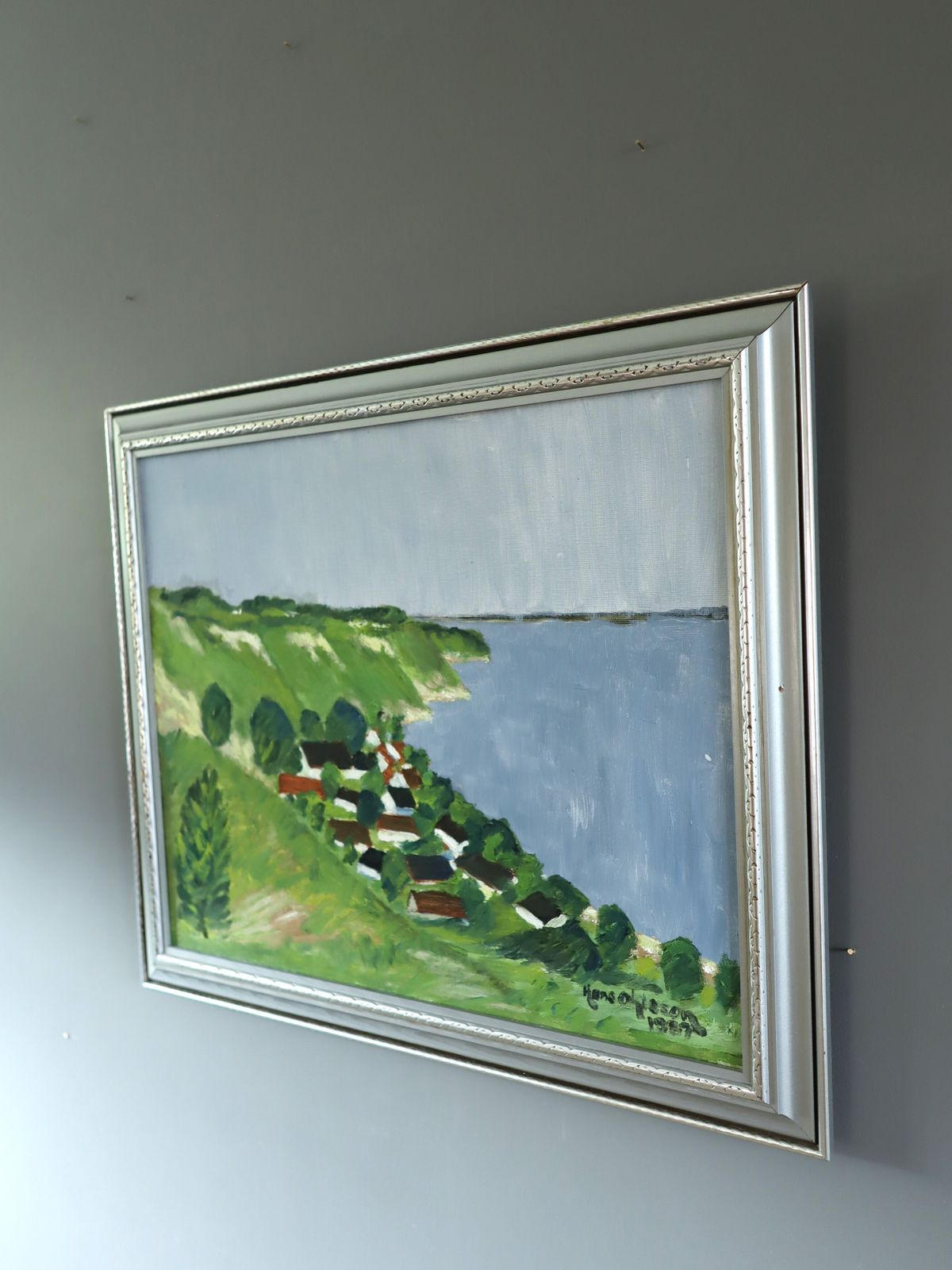 Hillside By The Sea  Oil Painting photo Art