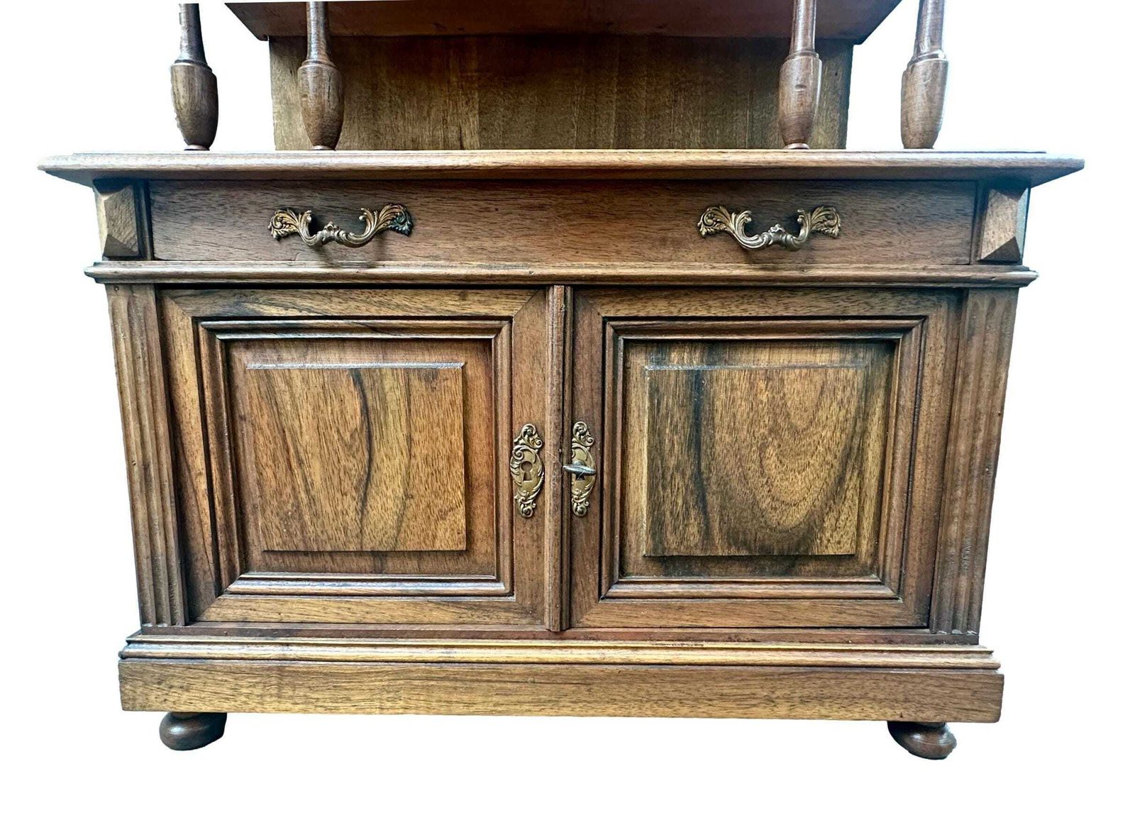 French 1920 Miniature Buffet Cabinet In Solid Walnut, Antique Doll Furniture, Mini Hutch, Collectible French Decor, Holiday Gift photo furniture