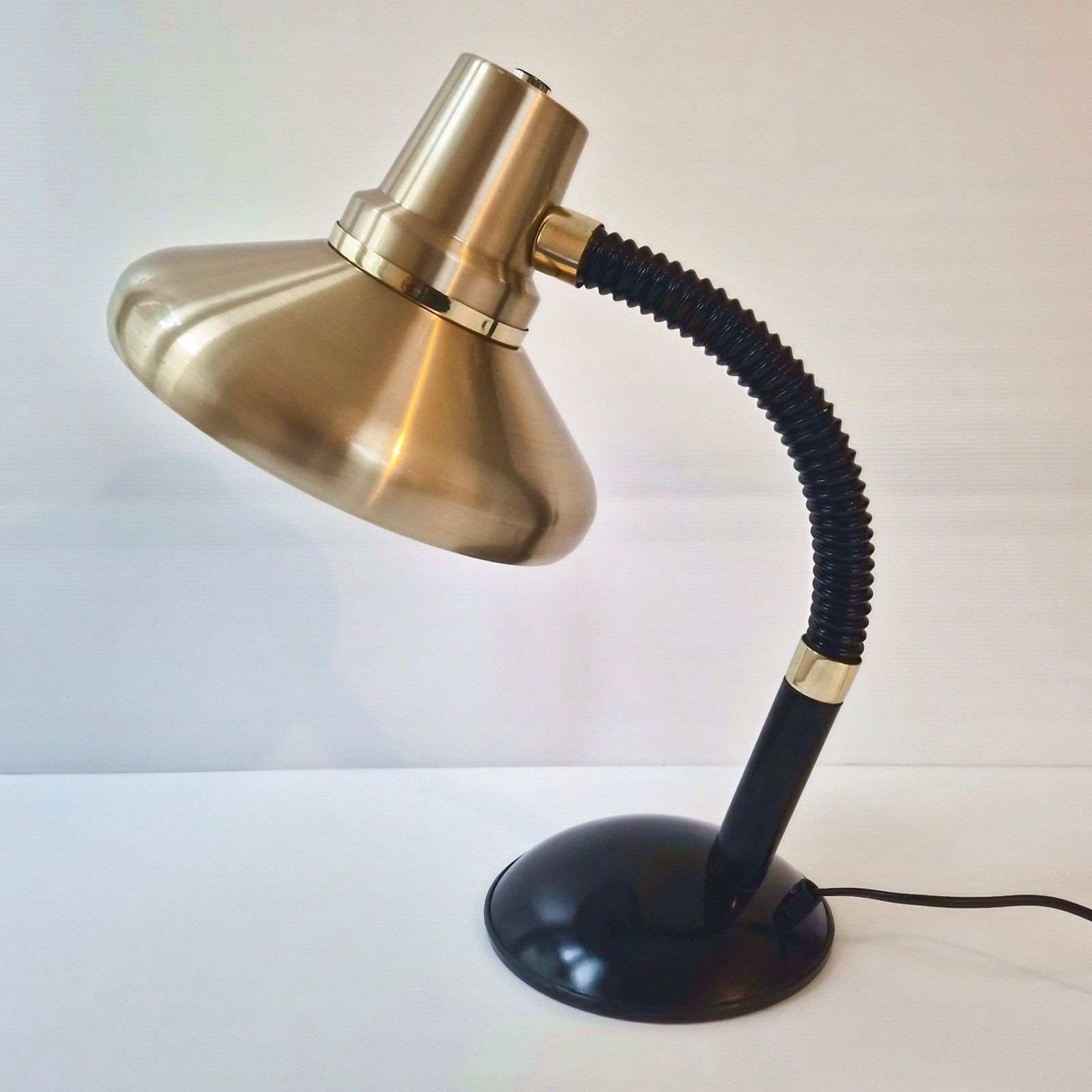 Vintage 1960 Adjustable Aluminum Dore & Metal Black 60s Retro Desk Lamp photo furniture