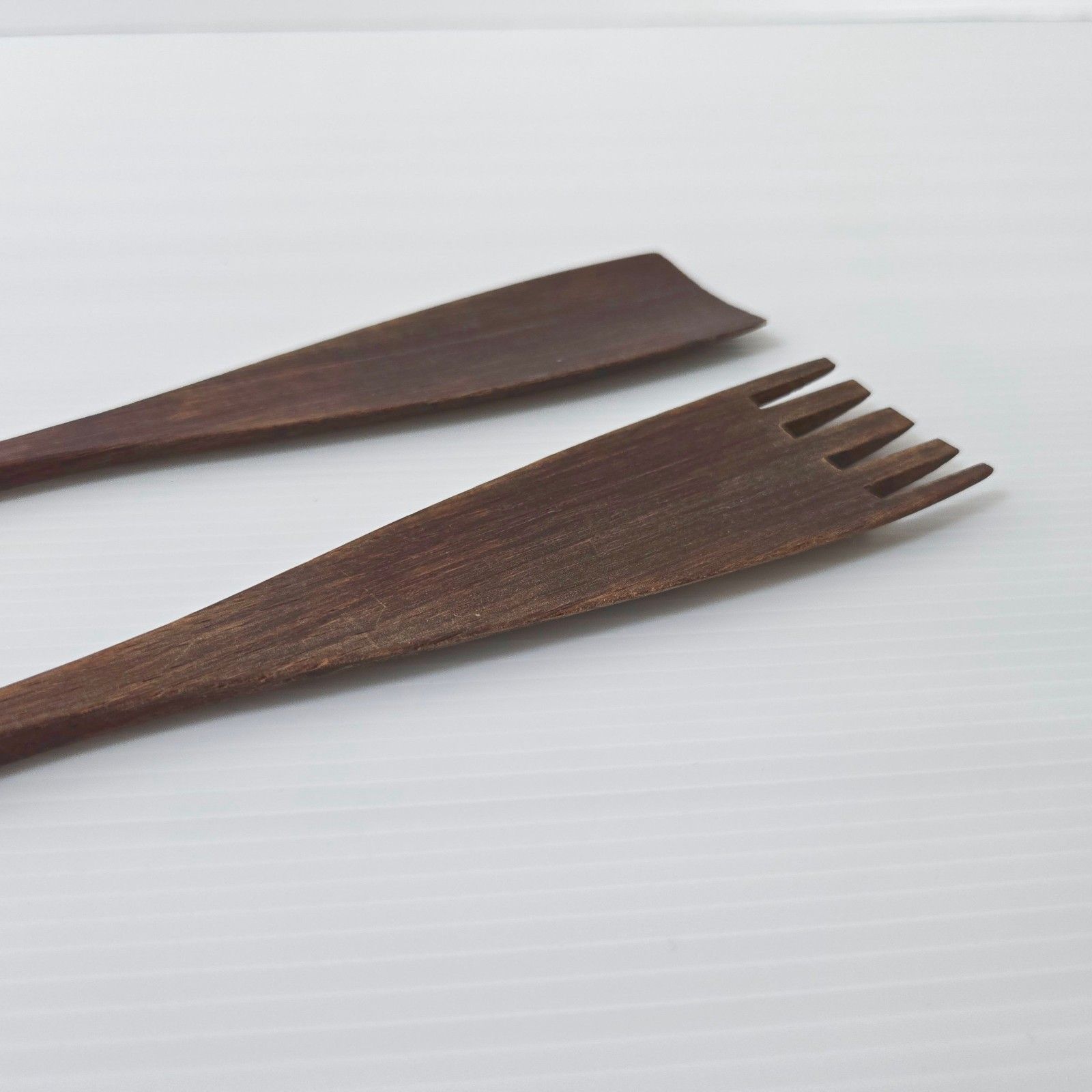 Vintage Scandinavian 1960s Teak Or Rosewood Salad Cutlery 60s 1960s photo for sale