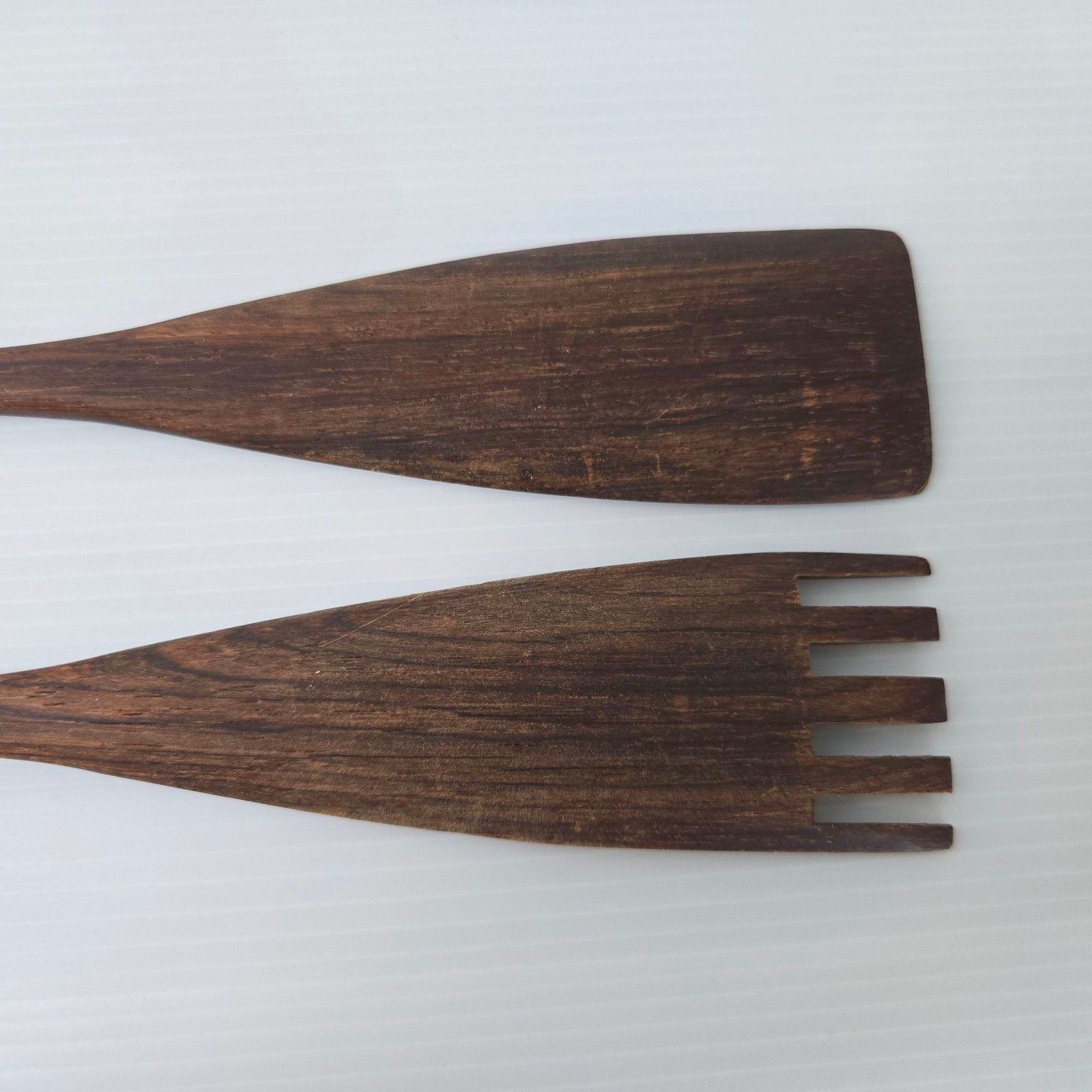 Vintage Scandinavian 1960s Teak Or Rosewood Salad Cutlery 60s 1960s photo vinterior