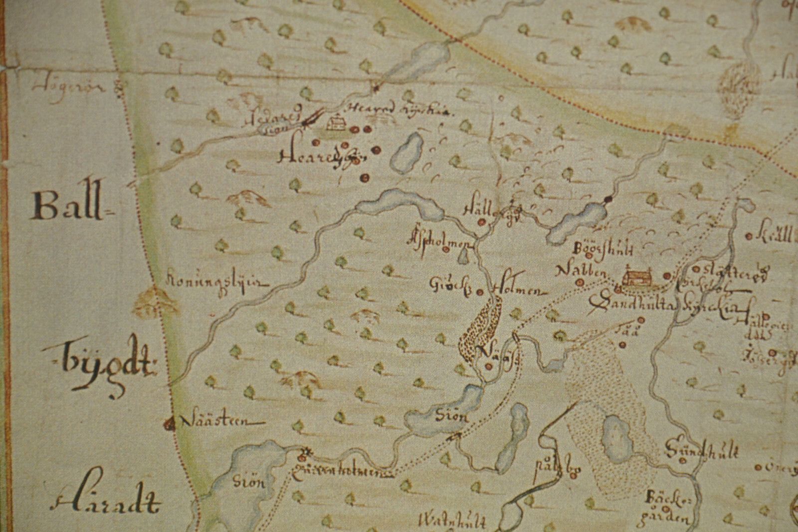 Vintage  Print Of Antique Geographisch  Map 1600s, Sweden  Framed 62cmx49cmx2cm photo vinterior